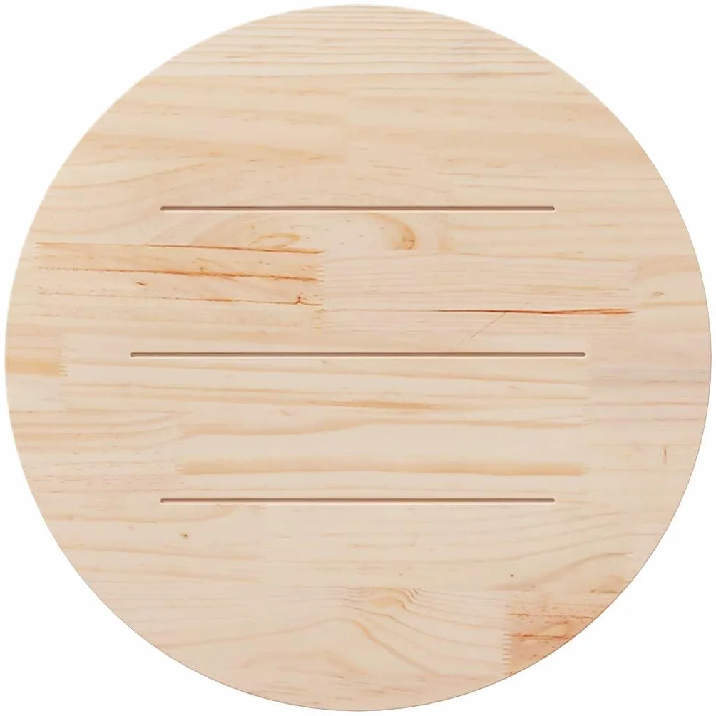 vidaXL Tablero de Mesa Redondo, Superficie de Mesa Auxiliar, Tablero de Mesa de Centro, Tablero de Repuesto, Madera Maciza de Pino Blanco Ø80X3 cm