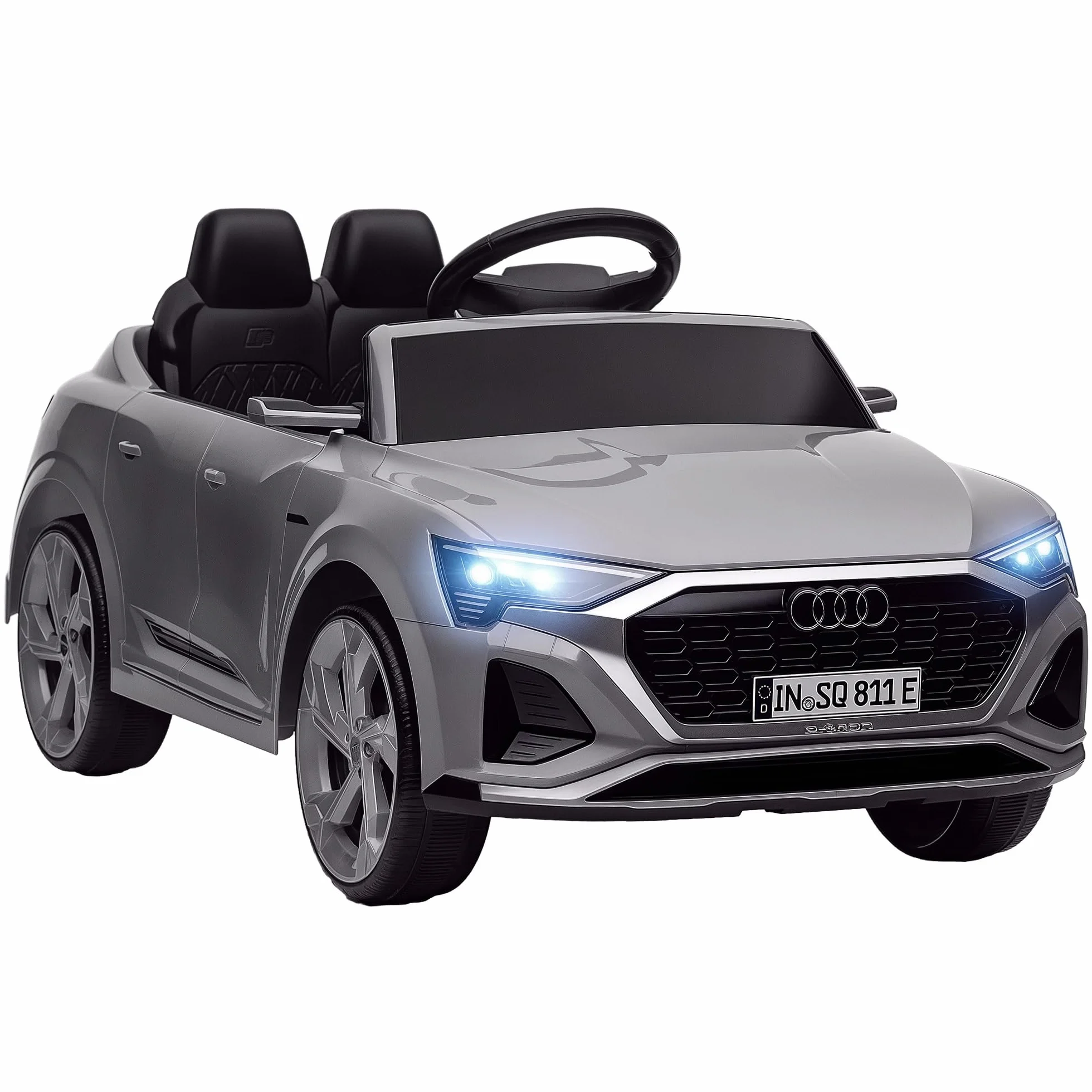 AIYAPLAY Coche Eléctrico para Niños 12V con Mando a Distancia Gris