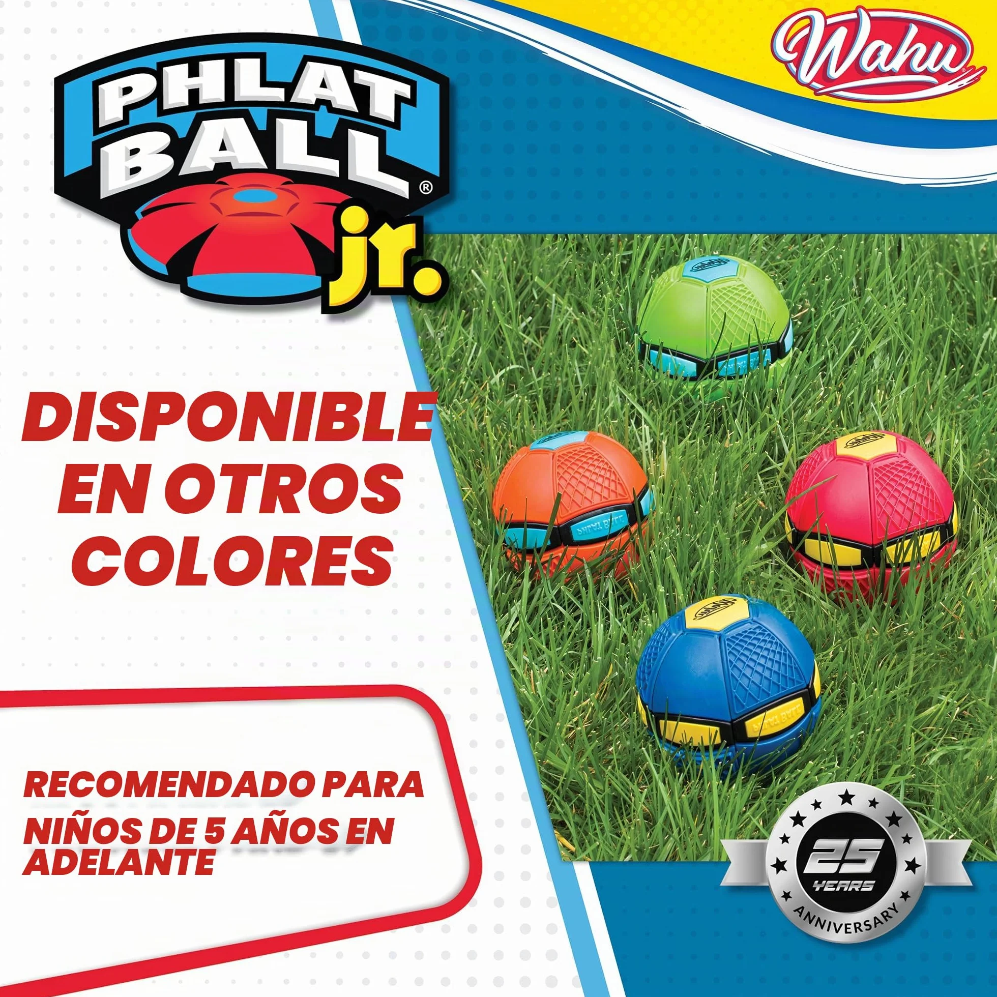 Wahu PHLAT BALL Junior Mini Frisbee Transformable en Balón 10,2 cm Balón 15,2 cm Frisbee Juguetes de Exterior para Niños