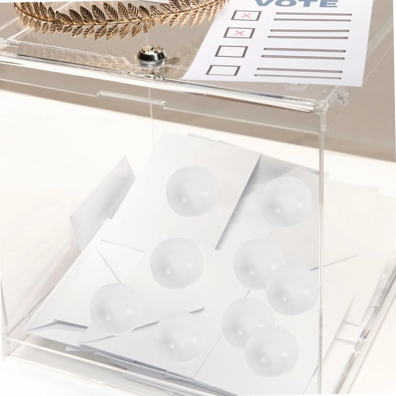 VICASKY 30 Balones de Lotería Redondas de PVC Blanco Reutilizables para Juegos