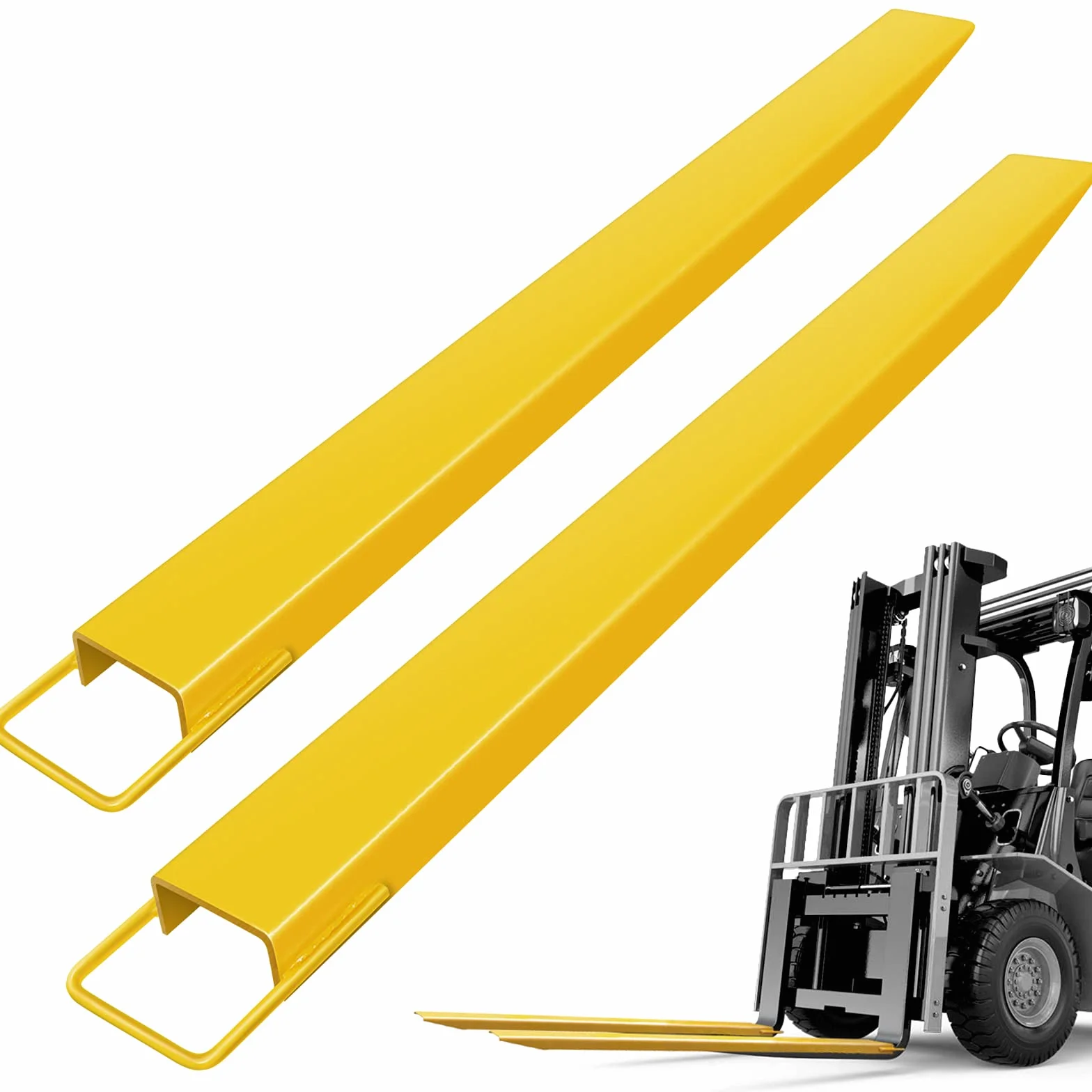VEVOR Extensiones de horquilla para paletas Extensiones de carretilla elevadora de 213x14,7 cm accesorios de acero de aleación antioxidante para almacén, fábrica, taller, cargas pesadas y voluminosas