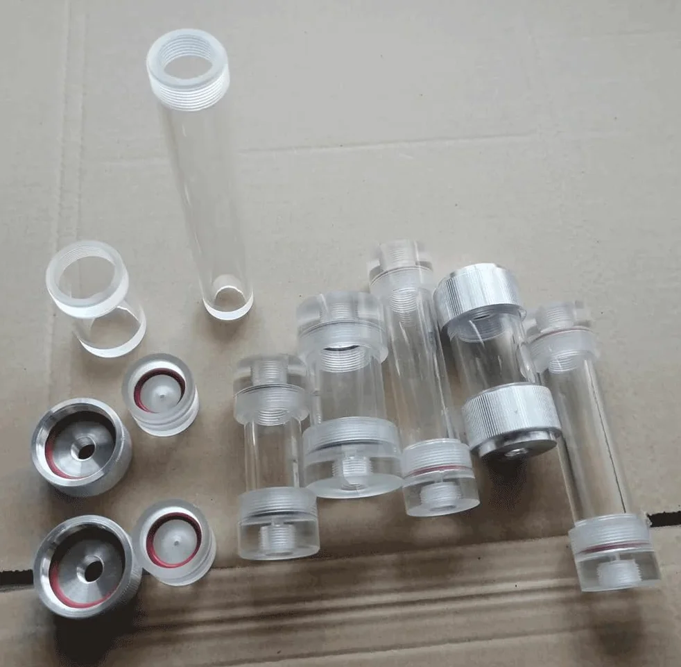 1 tubo de secado acrílico, tubo de filtro de gas for eliminación y purificación cromatográfica de agua.(Aluminum Lid 60x200mm)