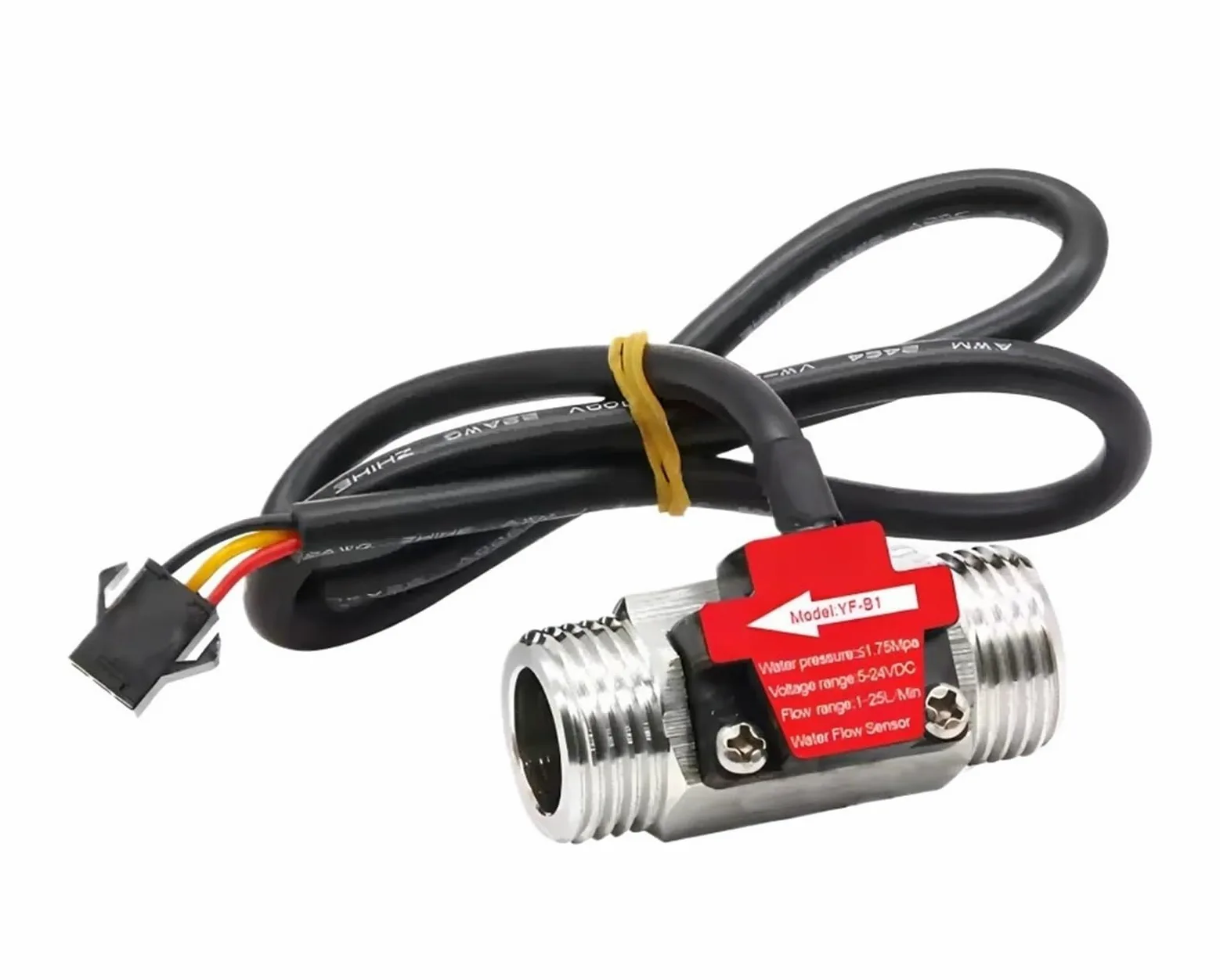 Sensor de flujo de agua de acero inoxidable de 1,27 cm, 1,75 MPa DC3,5 ~ 24 V NPN, sensor de interruptor de flujo de turbina