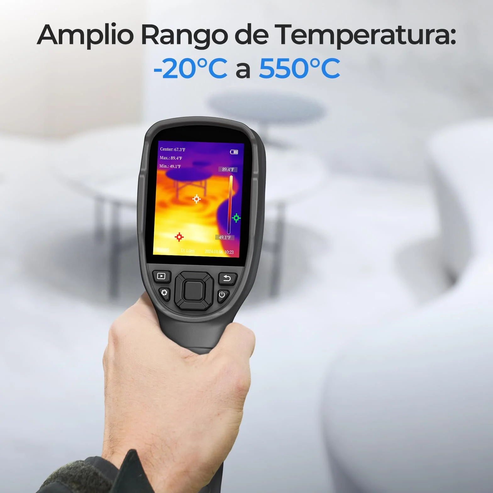TOPDON TC004 Lite Camara Termica, Cámara Termográfica portátil con resolución IR de 240x180, Duración de Batería de 15 Horas y Zoom de Imagen 2X/4X, Rango de temperatura de –20 ℃ a +550 ℃