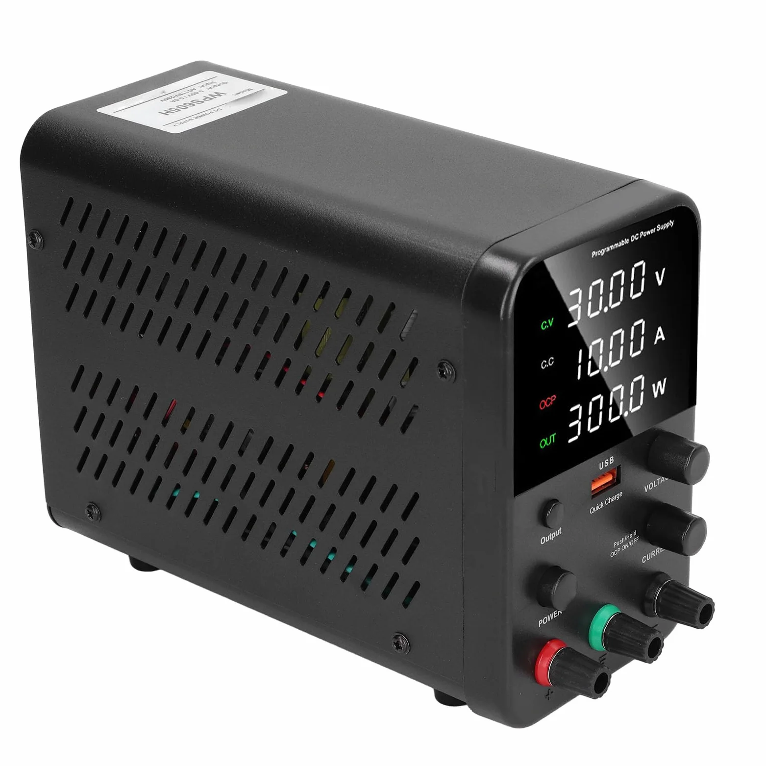 Garosa Fuente de Alimentación DC Variable 0-30V 0-5A Regulada Conmutada Ajustable con Control de Codificador, Carga Rápida USB y Ventilador de Temperatura Inteligente para (Enchufe de la UE AC230V)