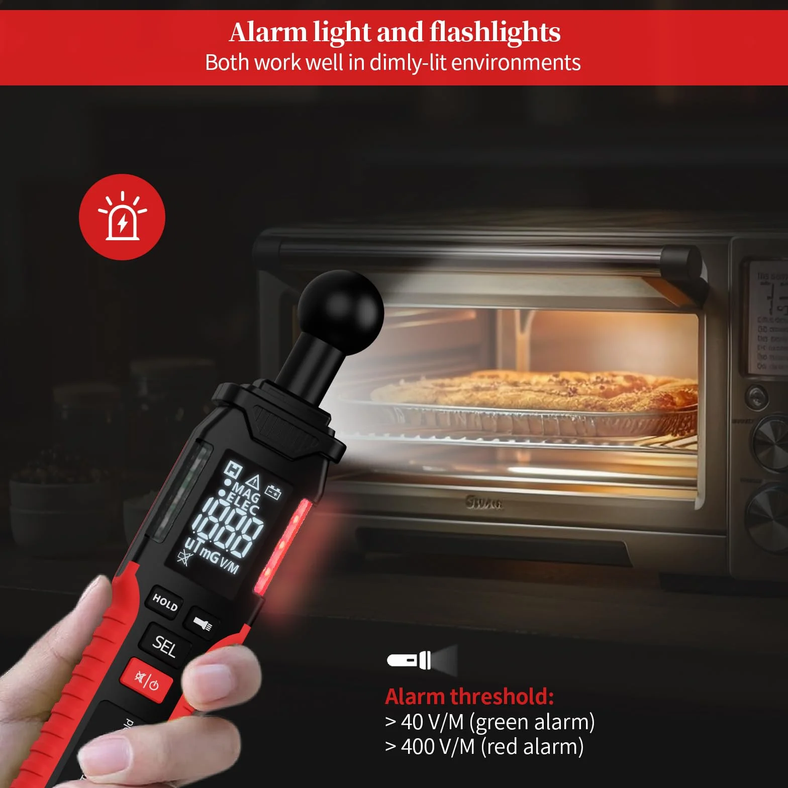 Medidor EMF, Detector De RadiacióN EMF Digital, Dispositivo Lcd PortáTil, Recargable, Con Pitido Y Luces De Advertencia Para Comprobar Los EMF En El Hogar, La Oficina, El Exterior
