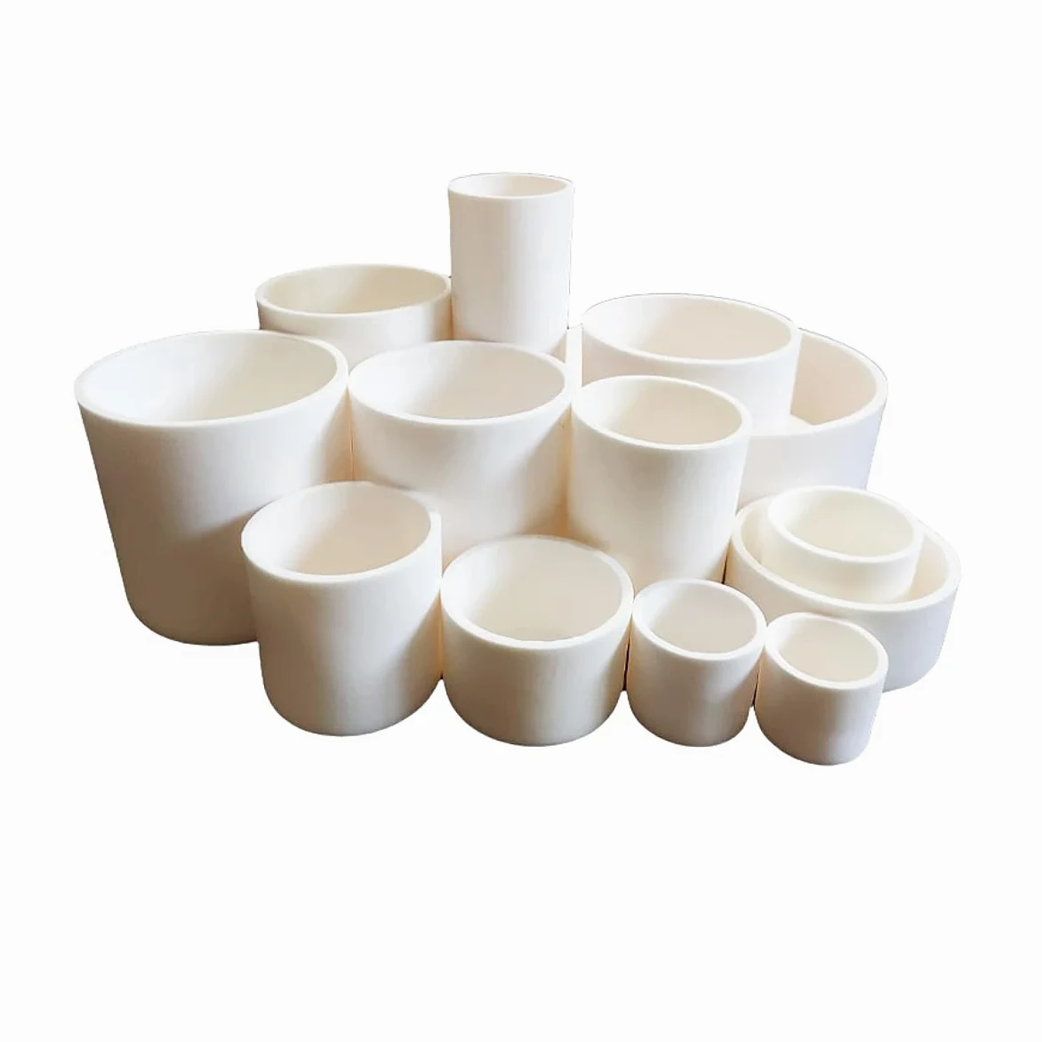 Juego de crisol de cerámica de alúmina al 99% - Crisoles cilíndricos de corindón for investigación científica - 2 piezas(110x50mm/370ml)