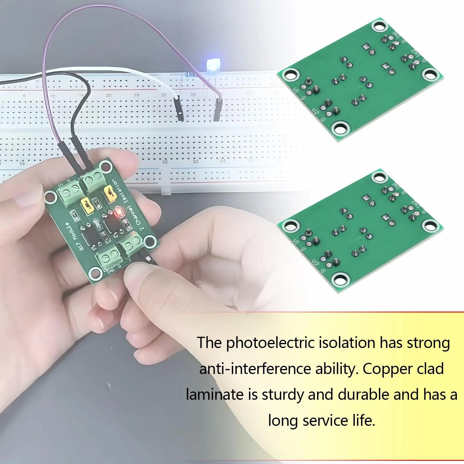 Create idea Módulo de conmutación de control de voltaje de aislamiento de voltaje de 2 canales 817 817 de 3,6 a 24 V, módulo aislado fotoeléctrico de 38 x 29 mm