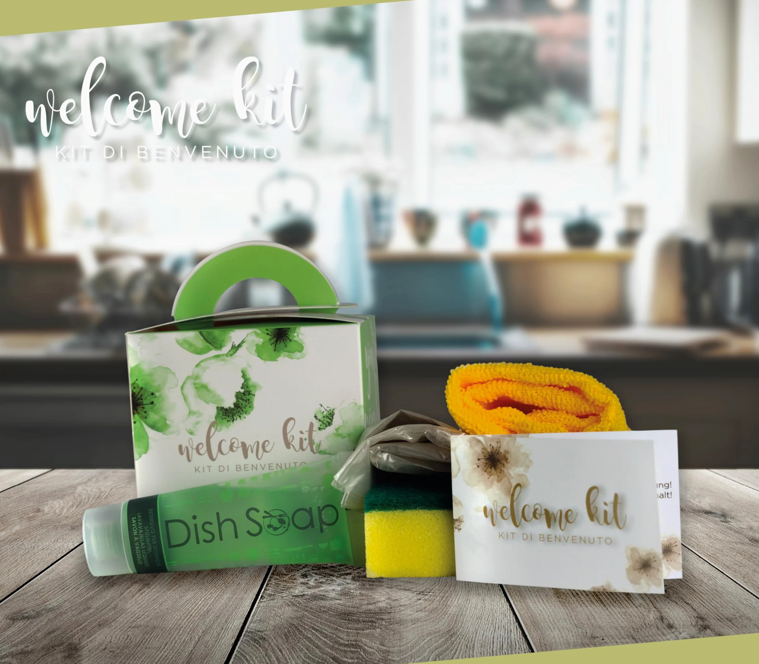 PRESENT-MORE Kit de bienvenida de 24 piezas – Kit de camping para B&B y Camping | Kit de bienvenida modelo básico limpieza