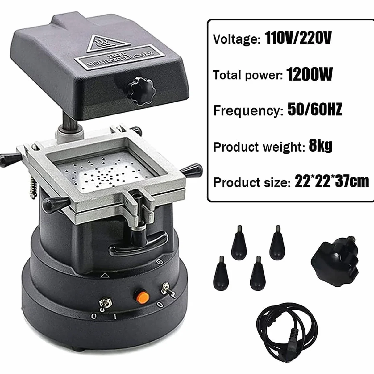 Máquina De Moldeo Por Vacío Dental 1200W, Equipo De Laboratorio De Termoformado, Herramienta De Fabricación De Material Bucal Para Laminador Dental, Sin Necesidad De Bolas De Acero
