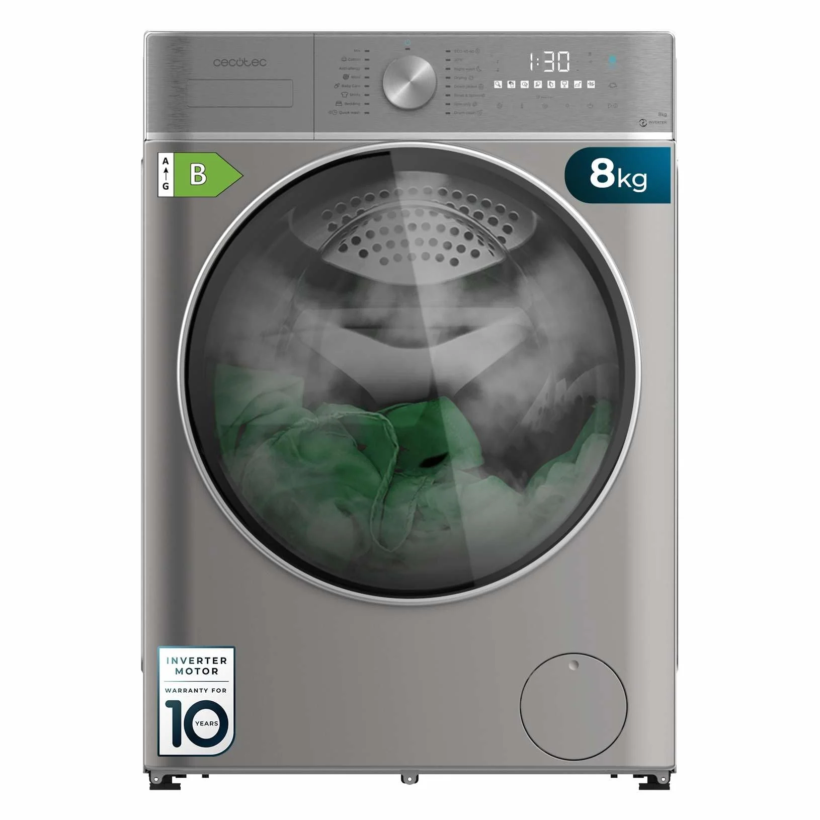 Cecotec Bolero Wash&Dry 8590 Lavadora Secadora 8.5kg 1400RPM Inverter Steel