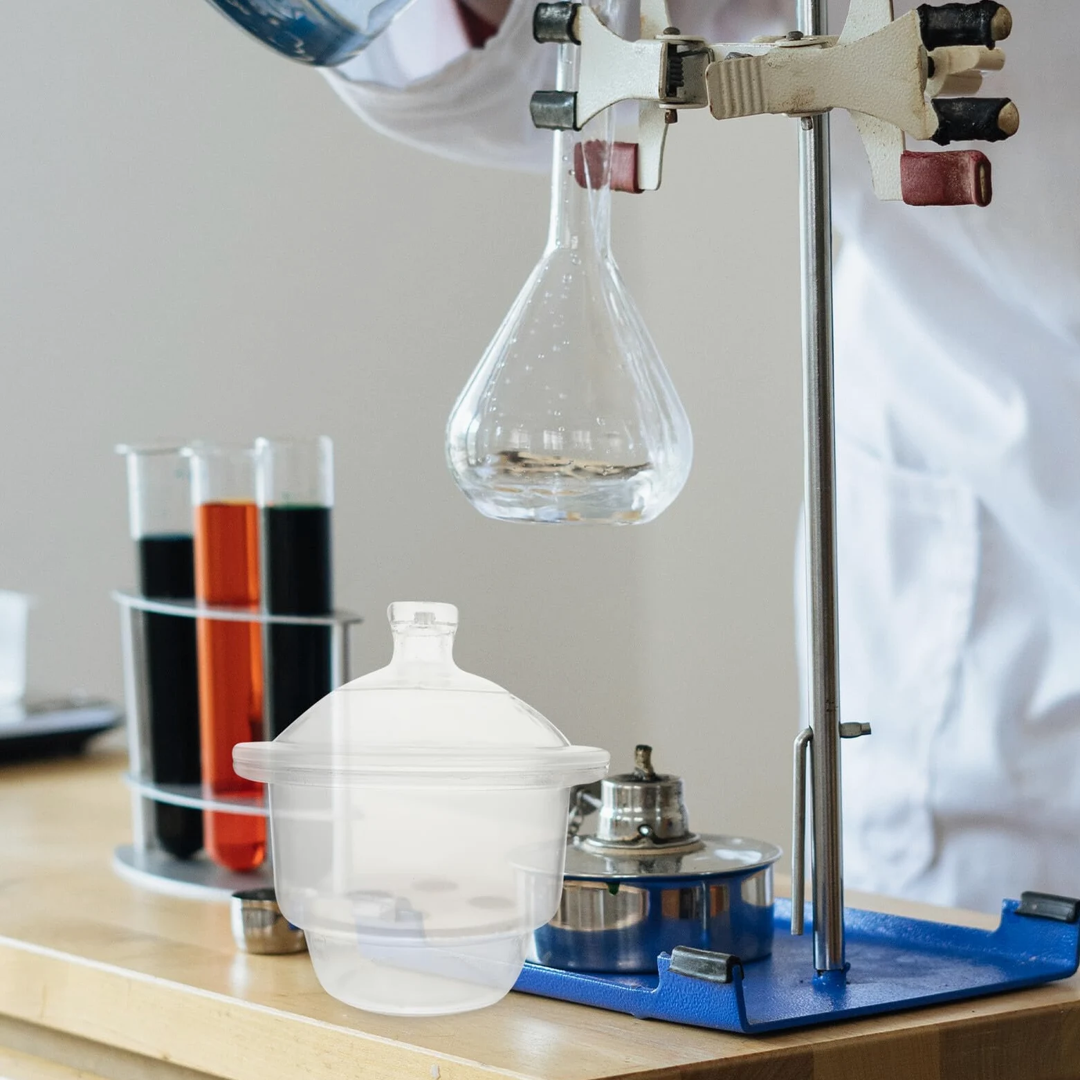 Desecador de Laboratorio de Vidrio al Vacío para Secado | Alta Transparencia, Fácil de Transportar, Operación Cómoda, Presentación y Enseñanza, Frasco de Secado