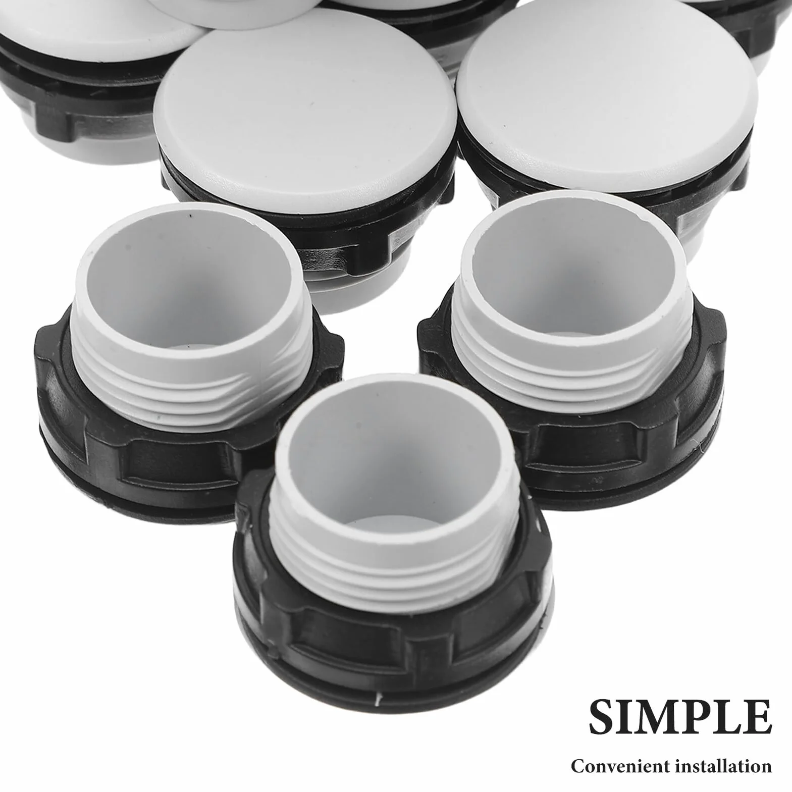 Veemoon Tapones para Panel Eléctrico 22mm Gris, Protector Botón Pulsador Plástico, 50 Unidades