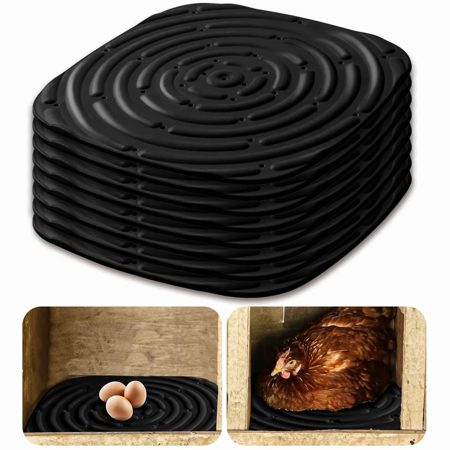 mumisuto 8 Piezas Alfombrillas para Ropa de Cama de Gallinero, 11.8inch Reutilizable Alfombrilla para Caja de Pollo, Lavables Almohadillas de Nido de Anidación para Proteger Huevos de Gallina