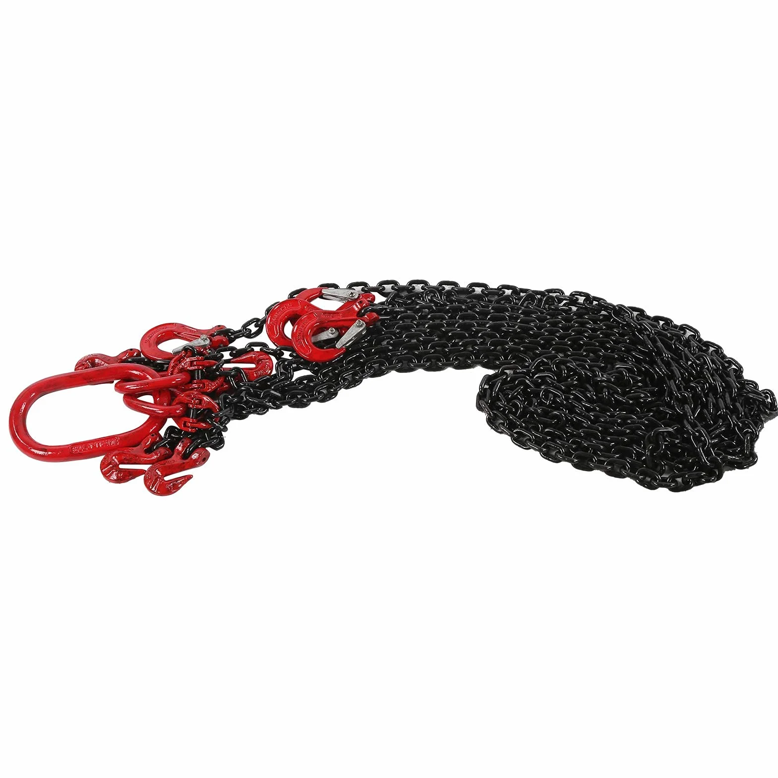 Eslinga de Cadena G80 4T 6mm 2m 4 Ramales Gancho de Horquilla para Elevación