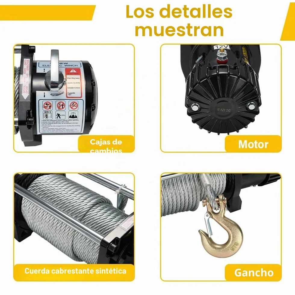 STANEW Cabestrante Eléctrico 13500lbs/6075kg 12V, 24mx9.3mm Cabrestante de Cable de Acero, Cabrestante Eléctrico con Mando a Distancia Inalámbrico, para Barcos y Vehículos Ligeros Bicicleta, ATV