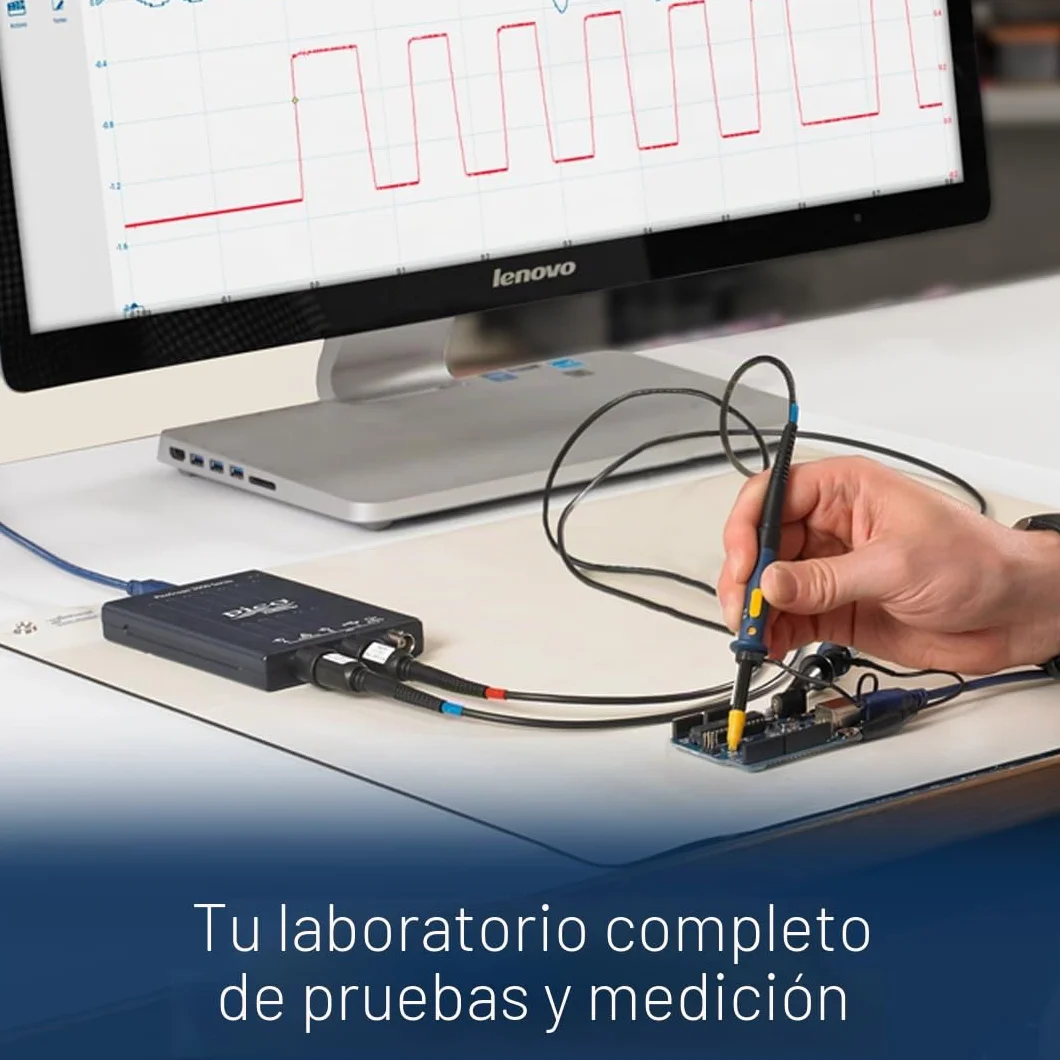 Pico Technology PicoScope 2204A Kit de Osciloscopio USB Digital 2 en 1 Portatil, 10 MHz, 2 canales, con sondas y PS7 software