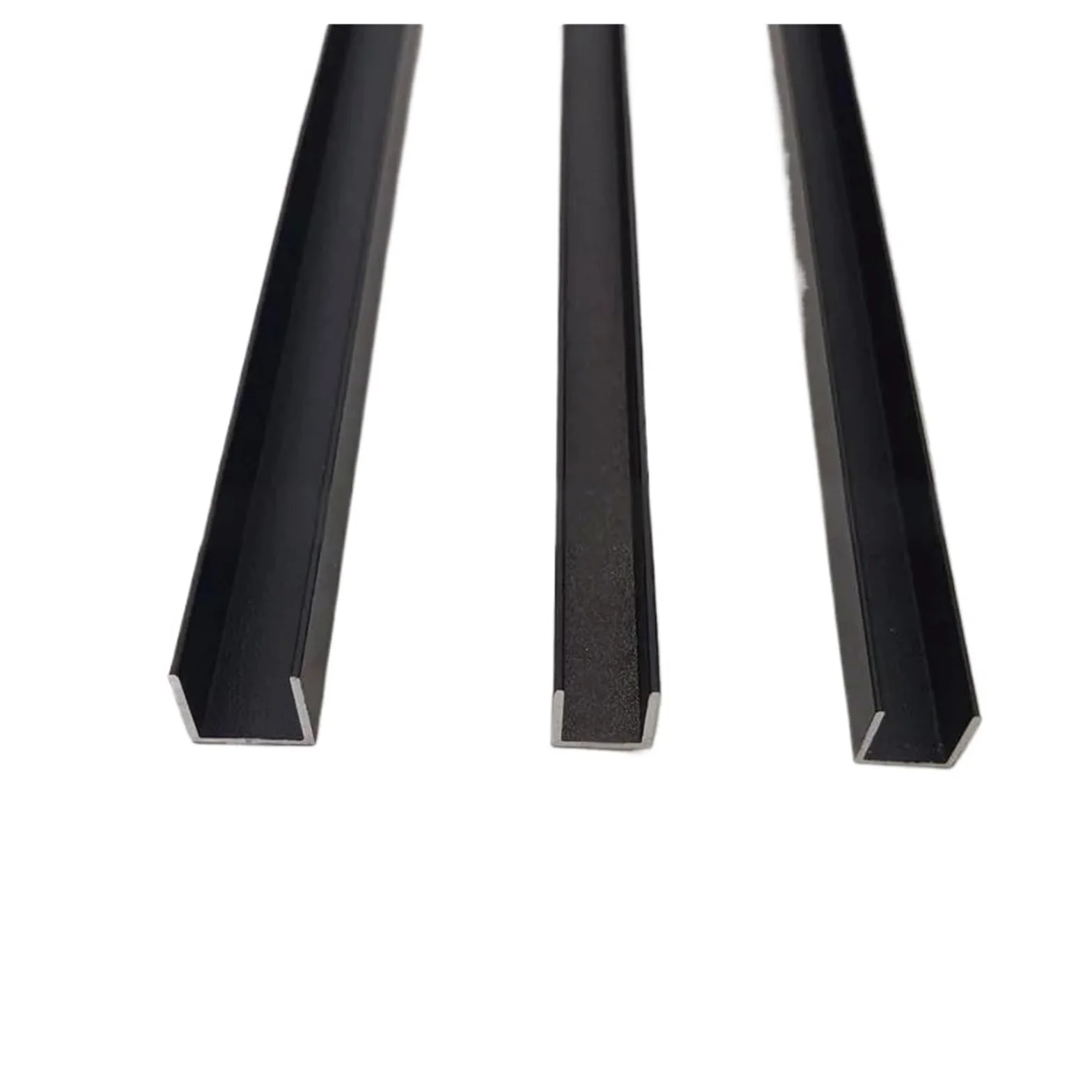 Perfil de aluminio en U, 6063 Aluminio Canal U Ranura Equilátera Negro 500mm 2 Piezas(56x25x50mm)