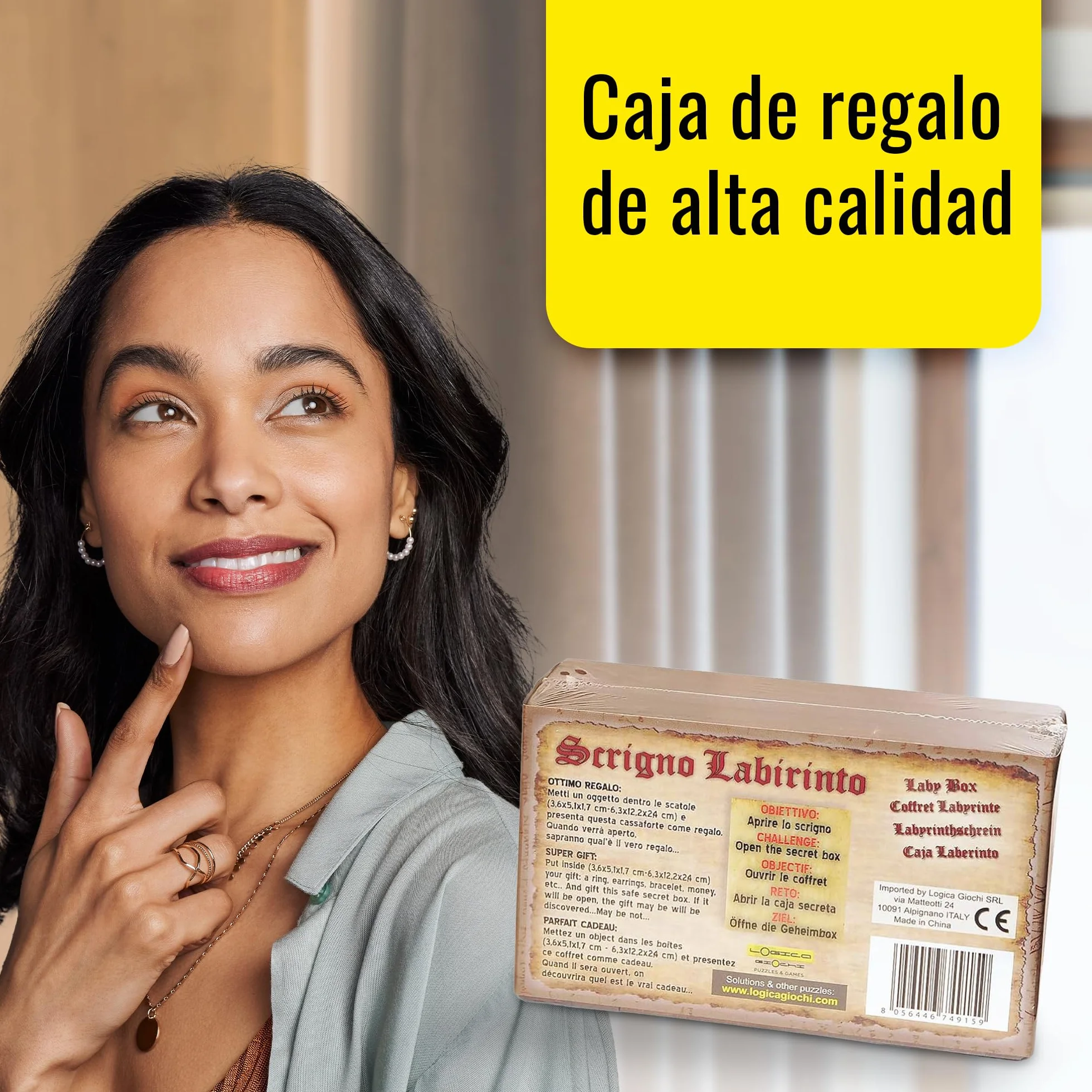 Logica Juegos Cofre Laberinto Rompecabezas de Madera Caja Secreta Dificultad 5/6 Colección Leonardo da Vinci