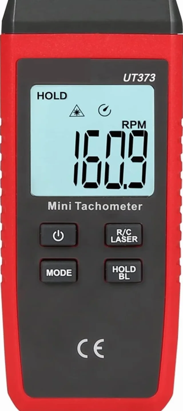 Tacómetro Digital sin Contactos UT373 Láser con Pantalla LCD, Medidor de RPM Portátil para Motores