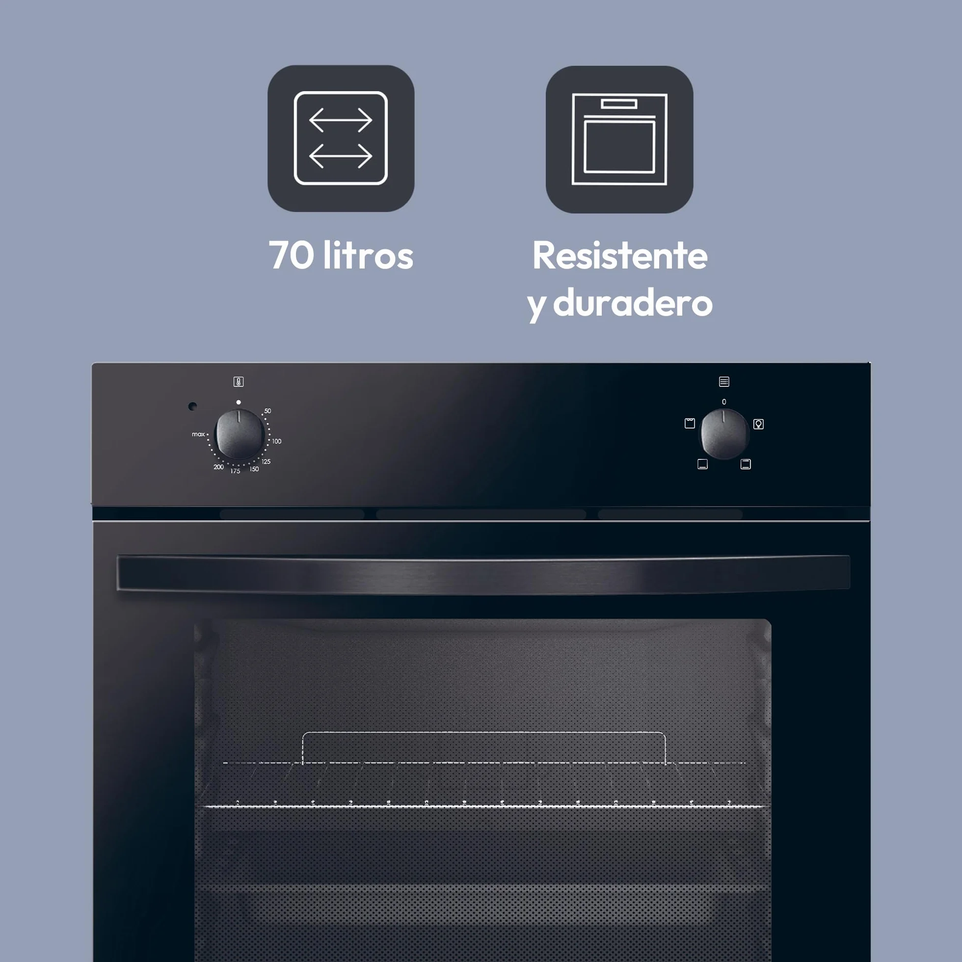 Candy Idea FIDC N100 Horno Eléctrico 70L 4 Funciones Limpieza Aquactiva Puerta Doble Cristal Negro