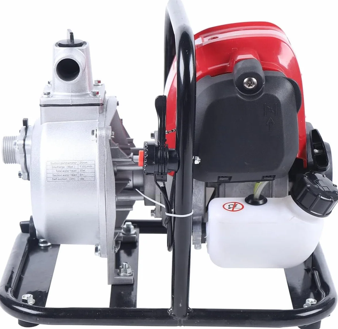 Gasolina Bomba de agua 1.2kw 4 tiempos, 1'' alta presión gasolina bomba de agua portátil riego jardín bomba