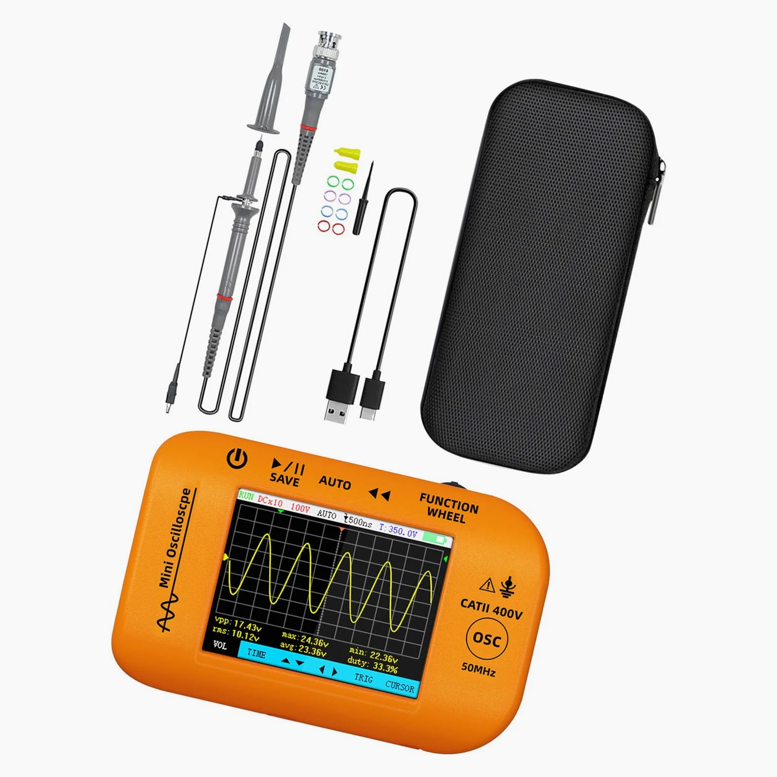 Accuracy 200MSa S - Osciloscopio de muestreo con generador de funciones integradas, funcionamiento simple para reparaciones electrónicas, función matemática, osciloscopio
