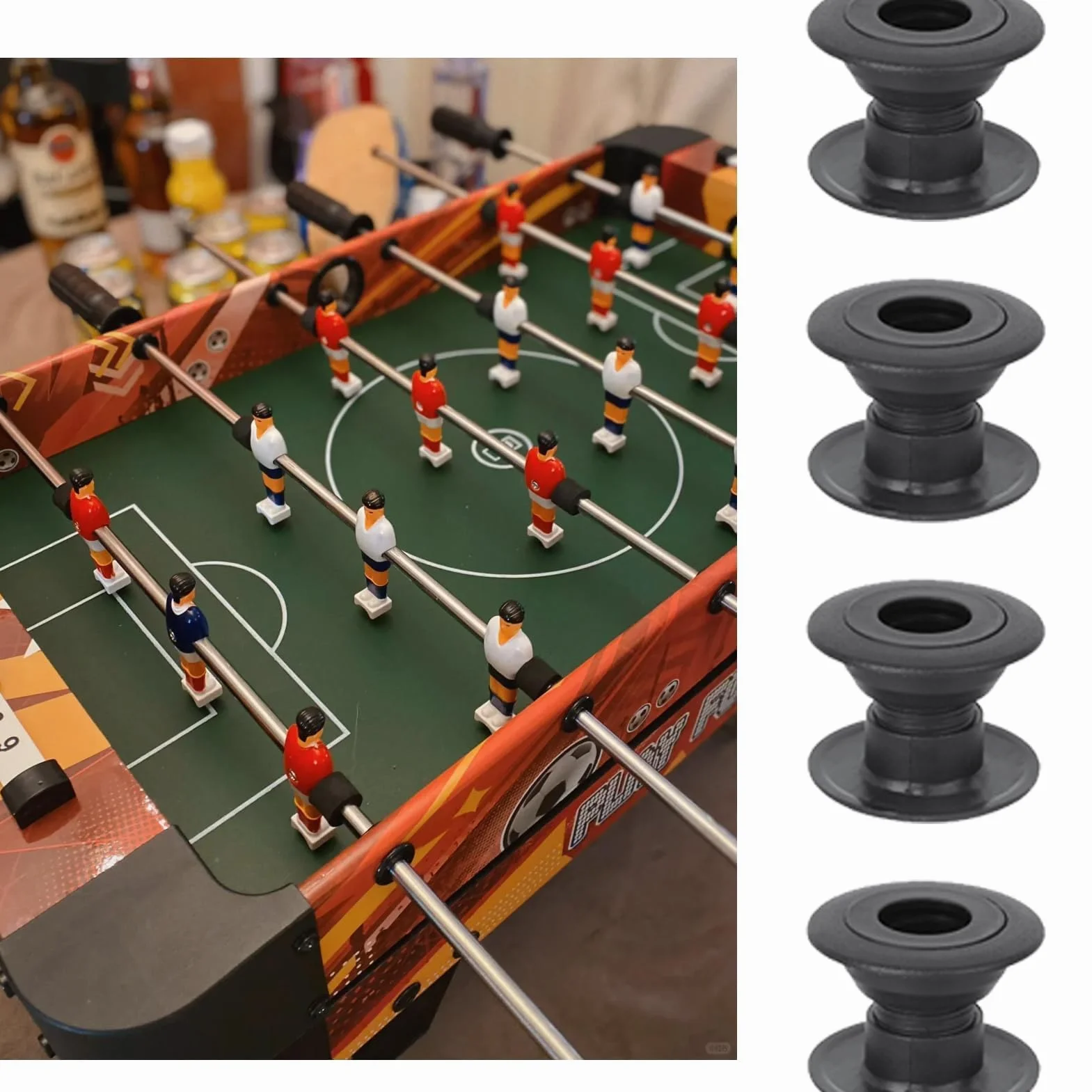 Rodamientos de fútbol de Mesa Cyrank, 10 Juegos de Casquillos con Bolas de Acero, Plástico Ligero