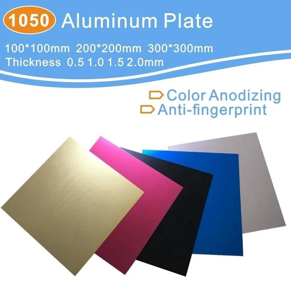 Lámina de aluminio anodizado - Placas grabadas a máquina 1050 con opciones de espesor de 0,5/0,8/1,0 mm - for grabado y artesanía(Silver,0.8x300x300mm)