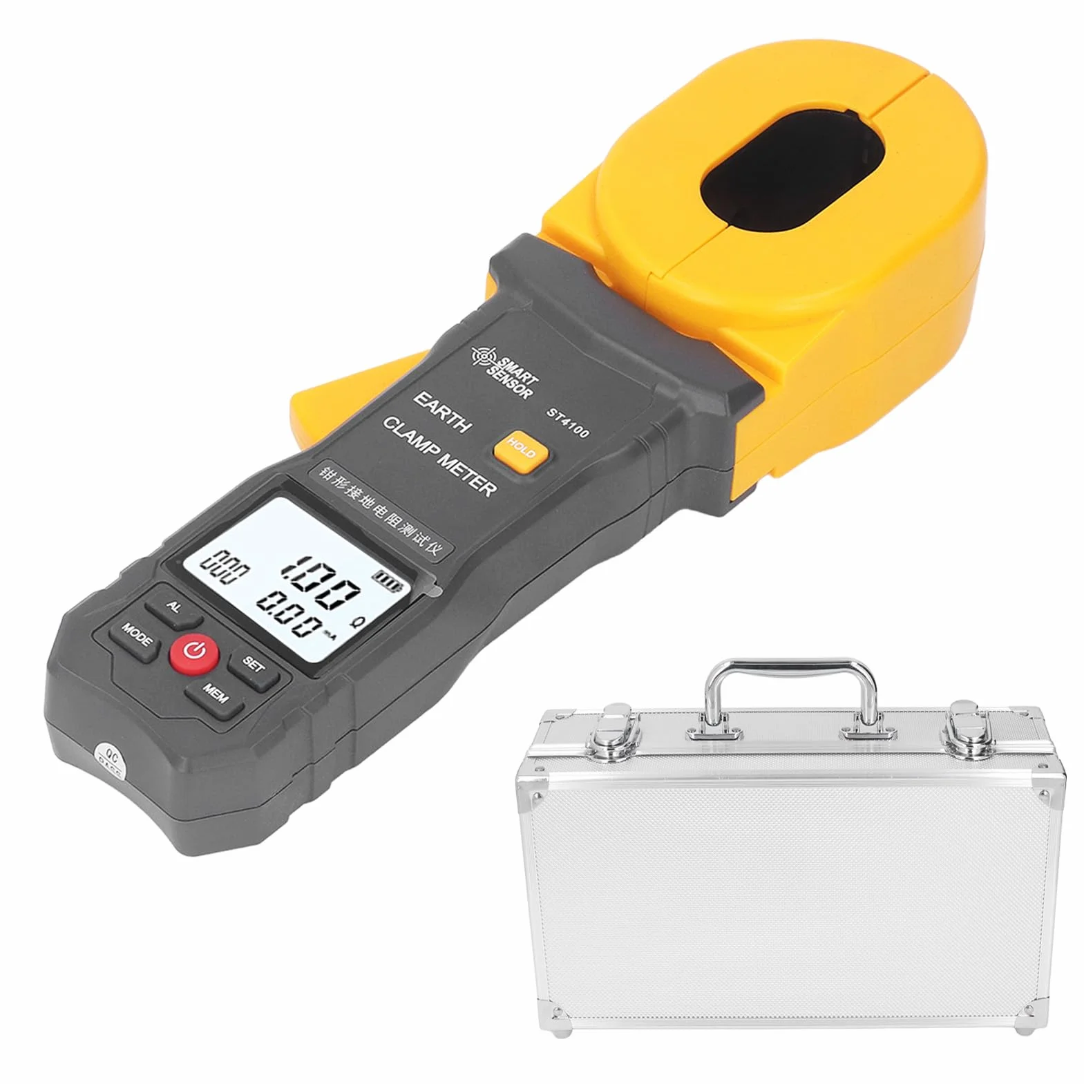 Medidor de Resistencia a Tierra con Abrazadera, Medidor de Resistencia a Tierra con Abrazadera Digital LCD para Pruebas de Tierra Precisas y Confiables