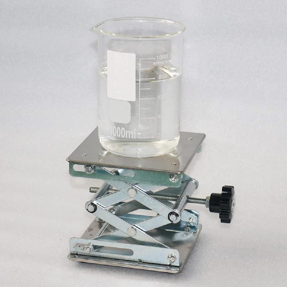 Plataforma de tijera de acero inoxidable para gato de laboratorio (6 x 6 pulgadas)