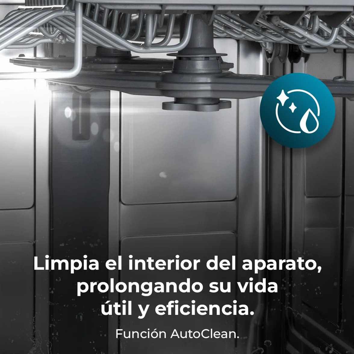 Cecotec Lavavajillas Compacto 60 cm Bolero Aguazero 6320 Inox D, 1900W, 15 Cubiertos, 8 Programas