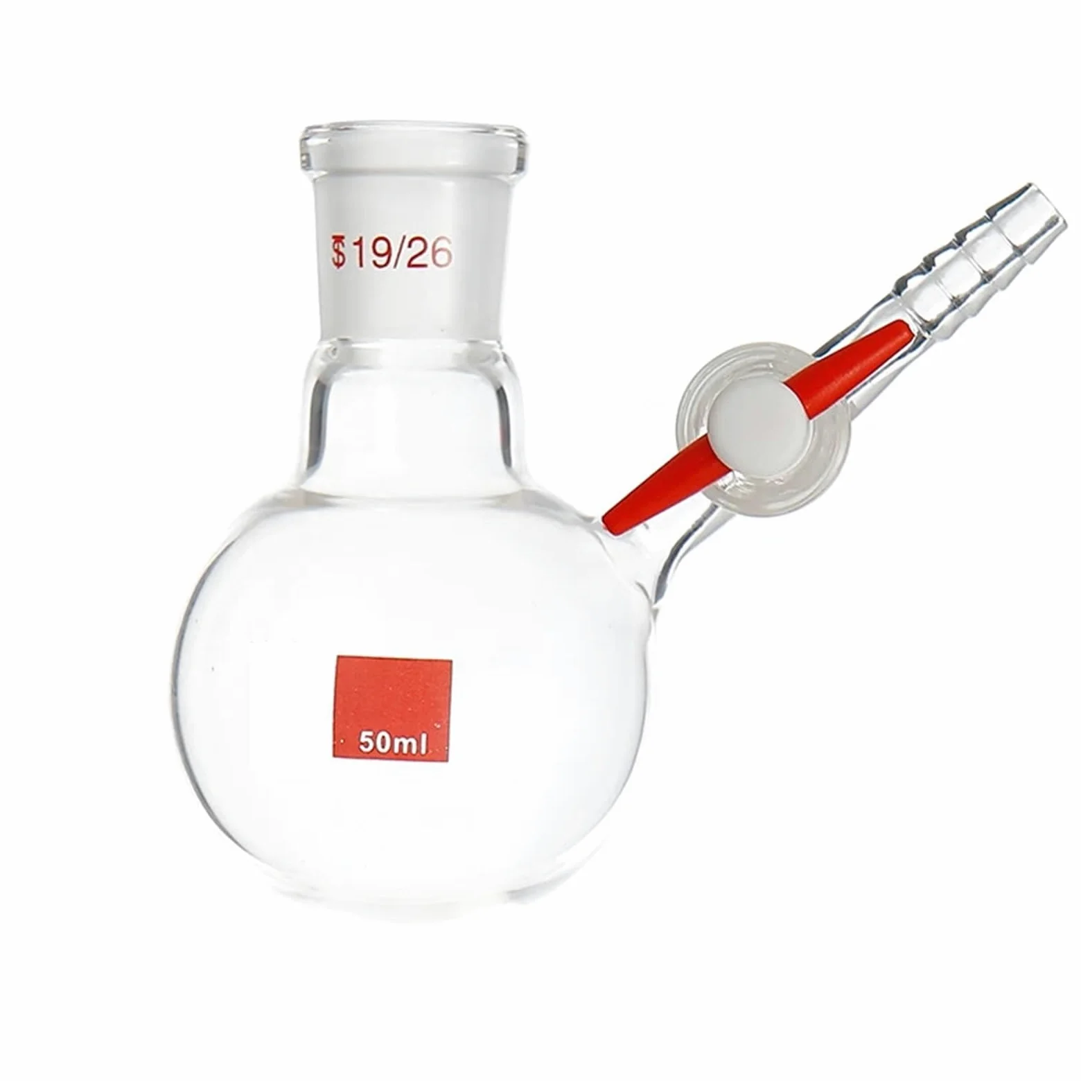 Matraz Erlenmeyer Graduado de Borosilicato, Frasco de reacción de Vidrio borosilicato de Fondo Redondo de una Sola Boca for Laboratorio, de 25 a 500 ml(500ml/24)