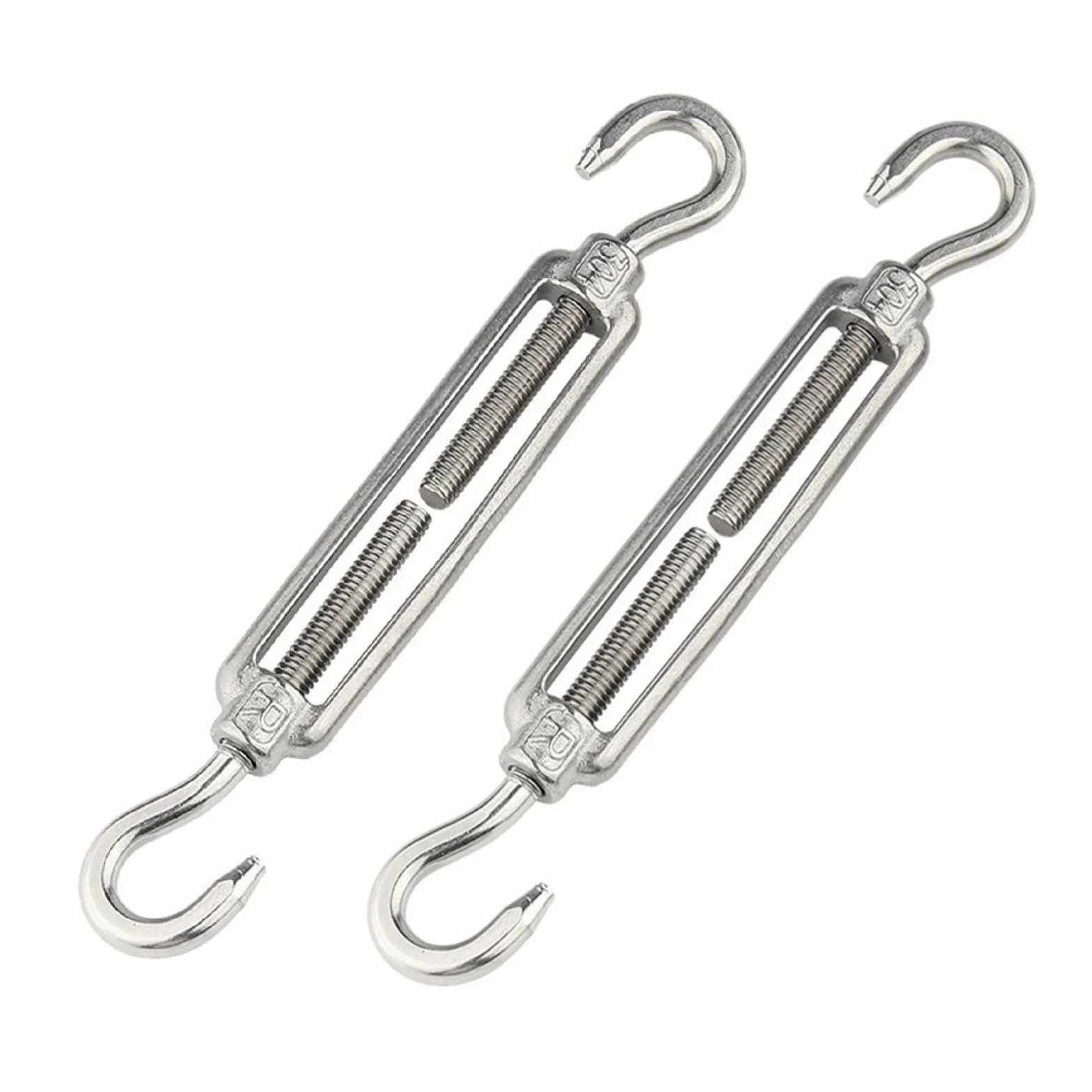 2 tensores de gancho M4-M27 de acero inoxidable 304 for tensores de cables, tensores for velas de sombra y tendederos.(M16)