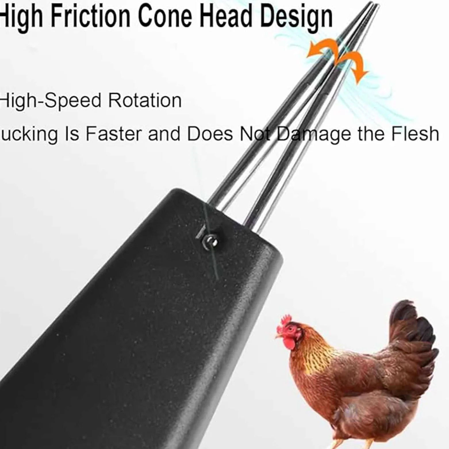 Máquina desplumadora eléctrica de pollo, cabezal de cono de alta fricción, interruptor impermeable, duradera y fácil de limpiar para aves de corral, pato, pavo y pájaros