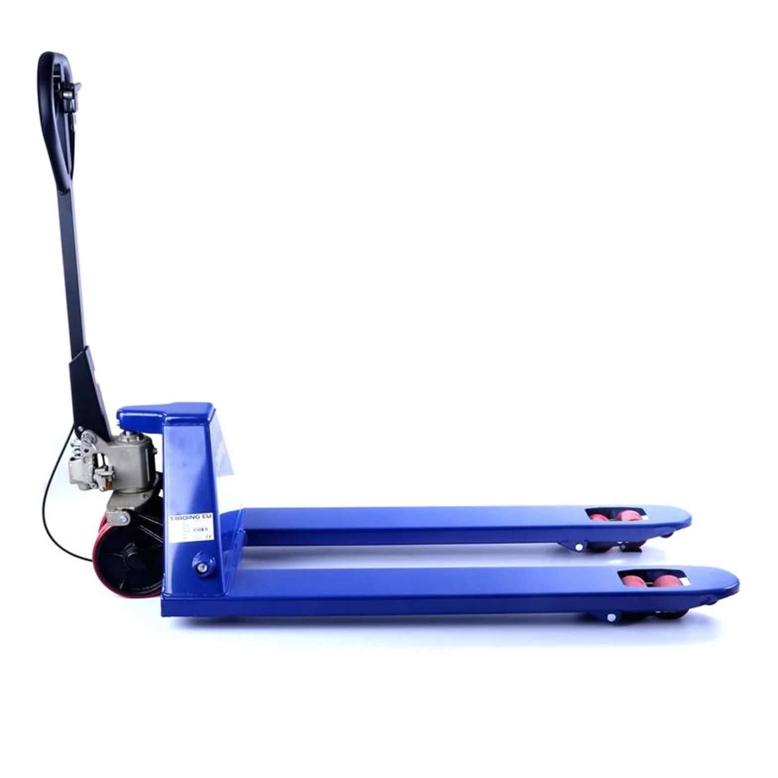 Transpaleta con freno 2500 kg 2,5 t para europalés (1150 mm) azul