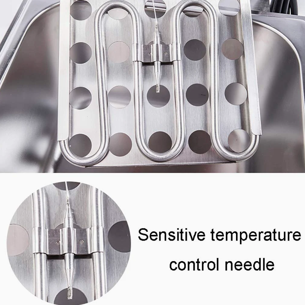Freidora eléctrica comercial de 10 l con tanque de encimera y cesta individual de acero inoxidable resistente para restaurante, ideal para papas fritas, pollo y patatas fritas (10 l)