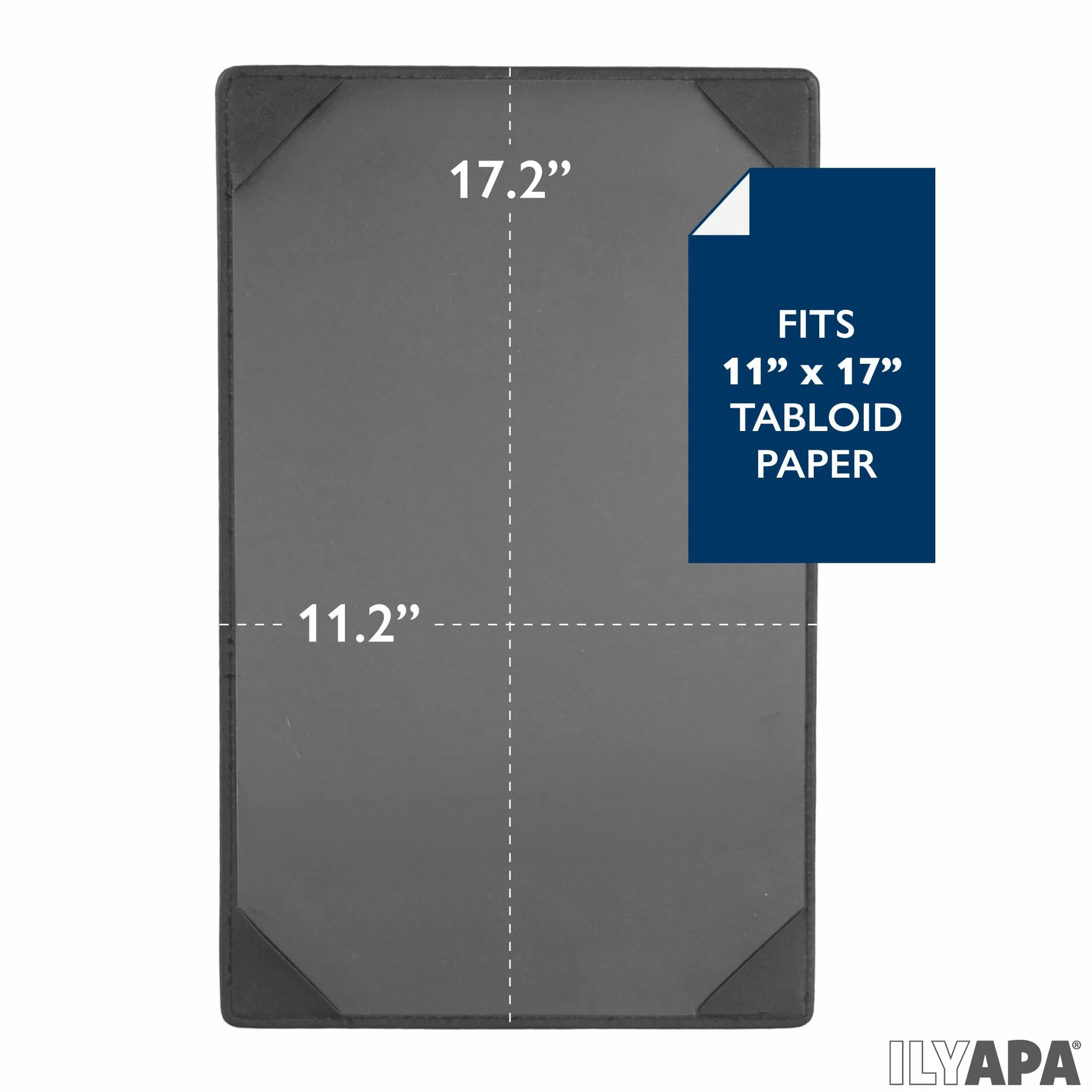 Ilyapa Paquete de 10 fundas para menú de restaurante de 11 x 17 pulgadas, soporte de menú de cuero de vinilo, libro de una sola cara con fundas de esquina para mostrar menús de boda, especiales
