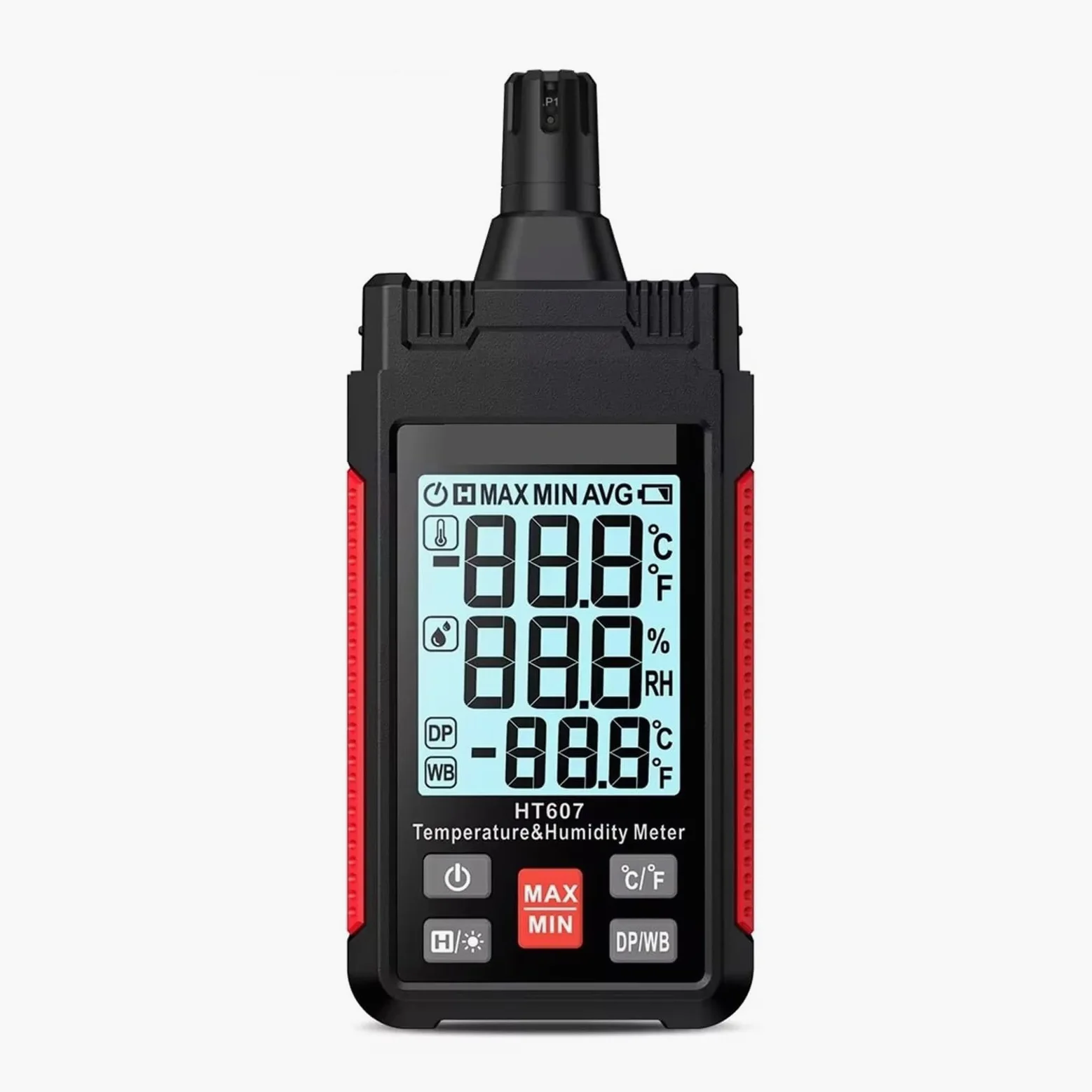 Medidor digital de temperatura y humedad HT607: termohigrómetro preciso for uso en laboratorio y granja