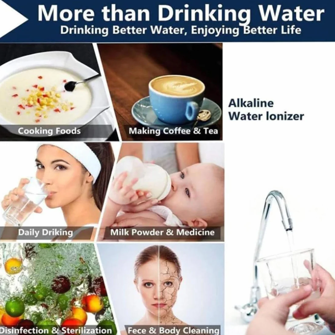 Máquina purificadora de agua Ionizador de agua | Ionizador de agua | Filtración de agua alcalina para el hogar | Produce agua alcalina con un pH de 2,8 a 11 | ORP de hasta -800 mV