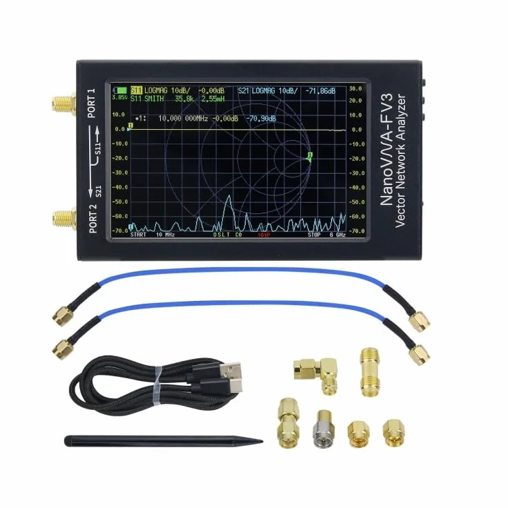 NanoVNA-F V3 1MHz-6GHz Vector Network Analyzer 4,3" IPS Portátil