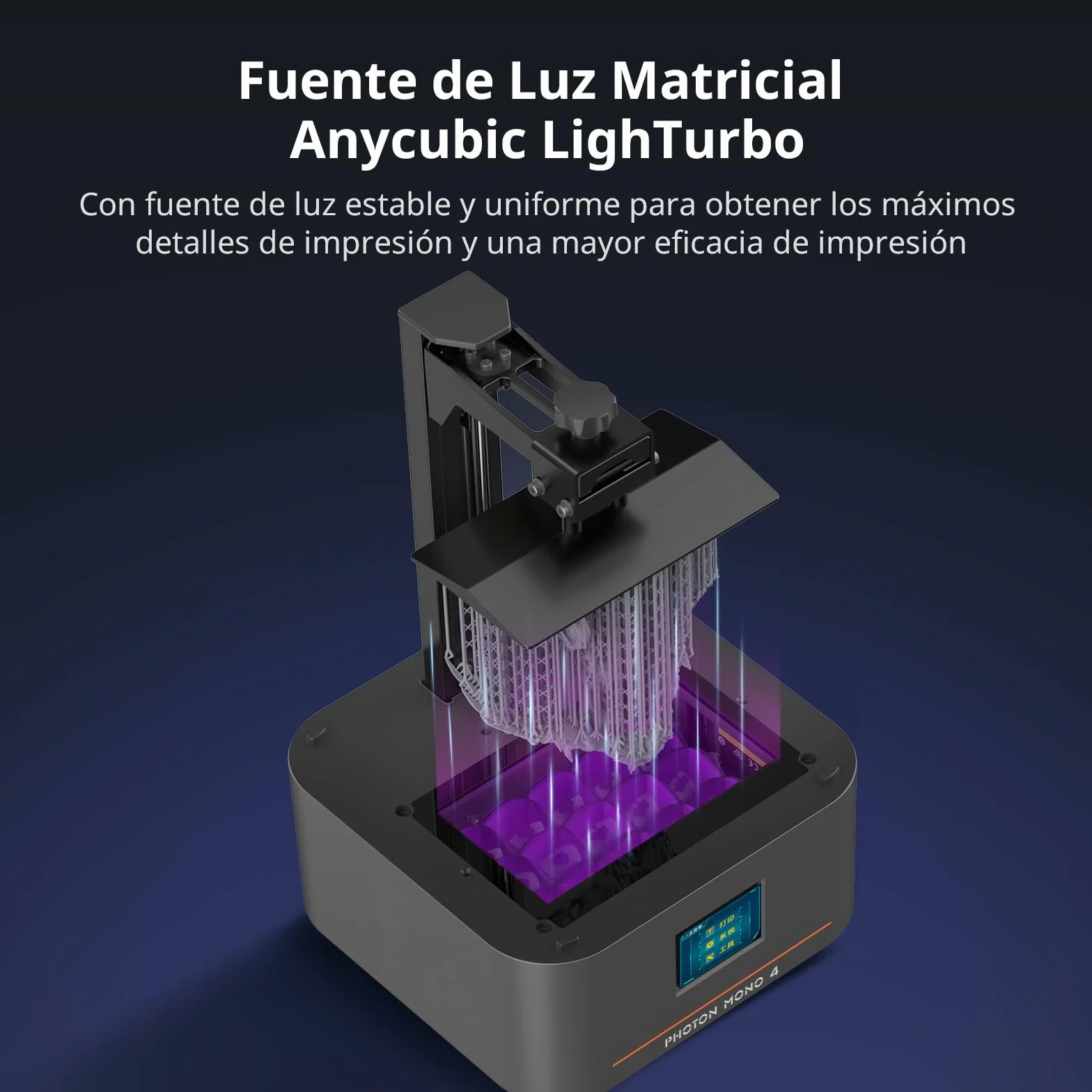 ANYCUBIC Impresora 3D Resina Photon Mono 4 10K, Impresión Rápida de 70 mm/h, Impresora Resina con Matriz LighTurbo Actualizada, Gran Tamaño de Impresión de 153,4 x 87 x 165mm³ (2,2L)