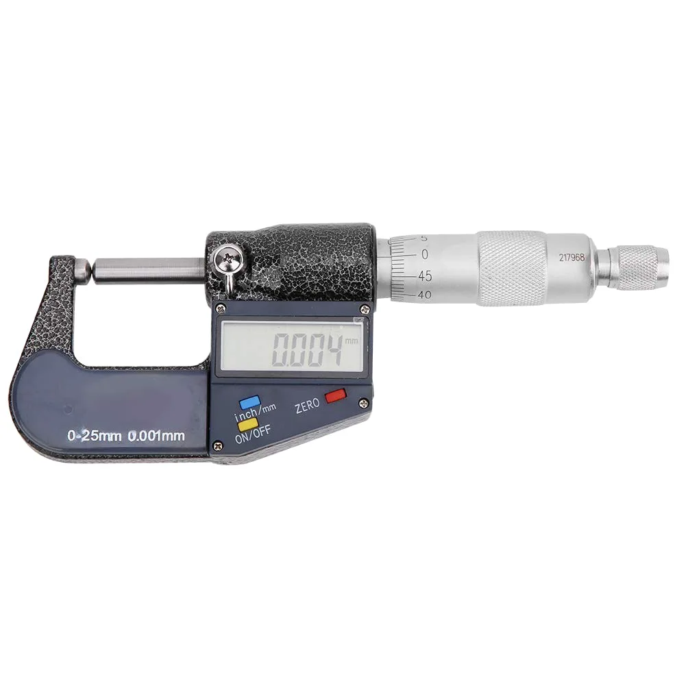 Micrómetro Digital de Doble Cabeza Redonda de Acero Inoxidable, Herramienta de Medición de Precisión de 0 a 25 Mm para Ingenieros y Técnicos