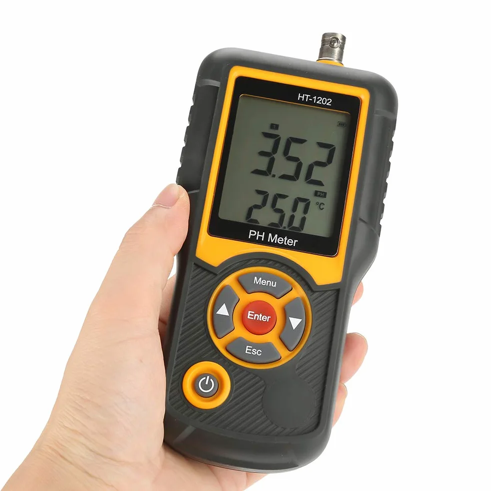 Probador de PH mV Digital, HT-1202 Medidor de pH de calidad de agua Probador de Agua 0~14PH, -415~415mV