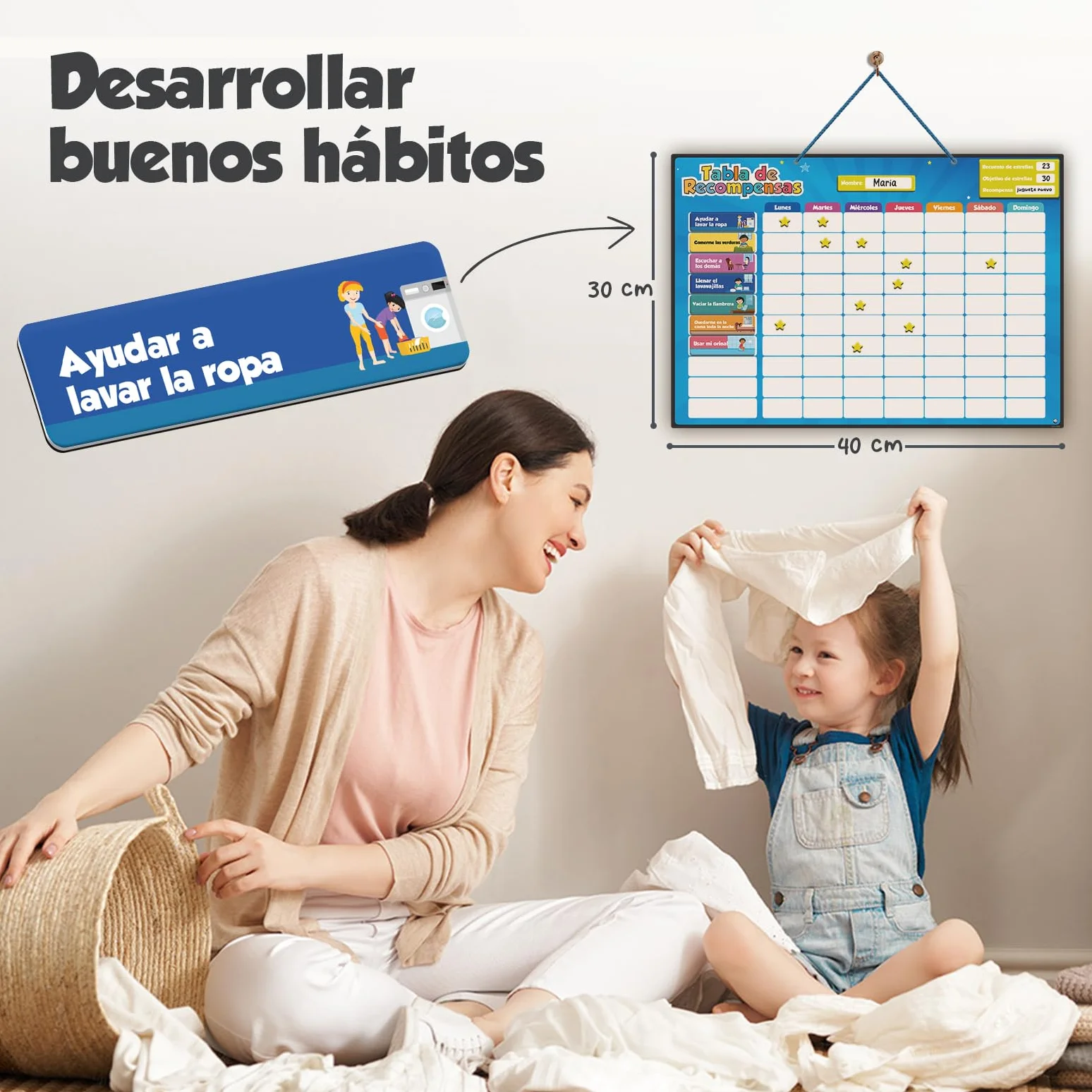 Smart Panda Tabla de Recompensas para Niños – 80+ Actividades + 380 Imanes – Sistema Montessori – Planificador Magnético 3-8 Años – Español