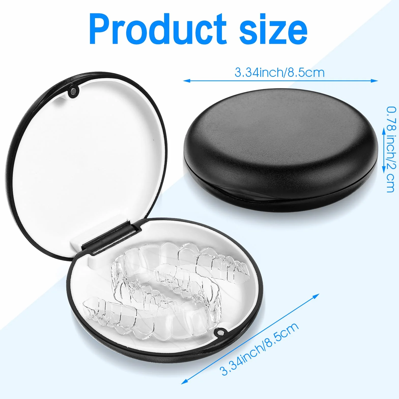 GRetain Case - Estuche protector bucal de silicona, delgado, cierre magnético, para retención de ortodoncia, estuche para dentaduras postizas, color azul