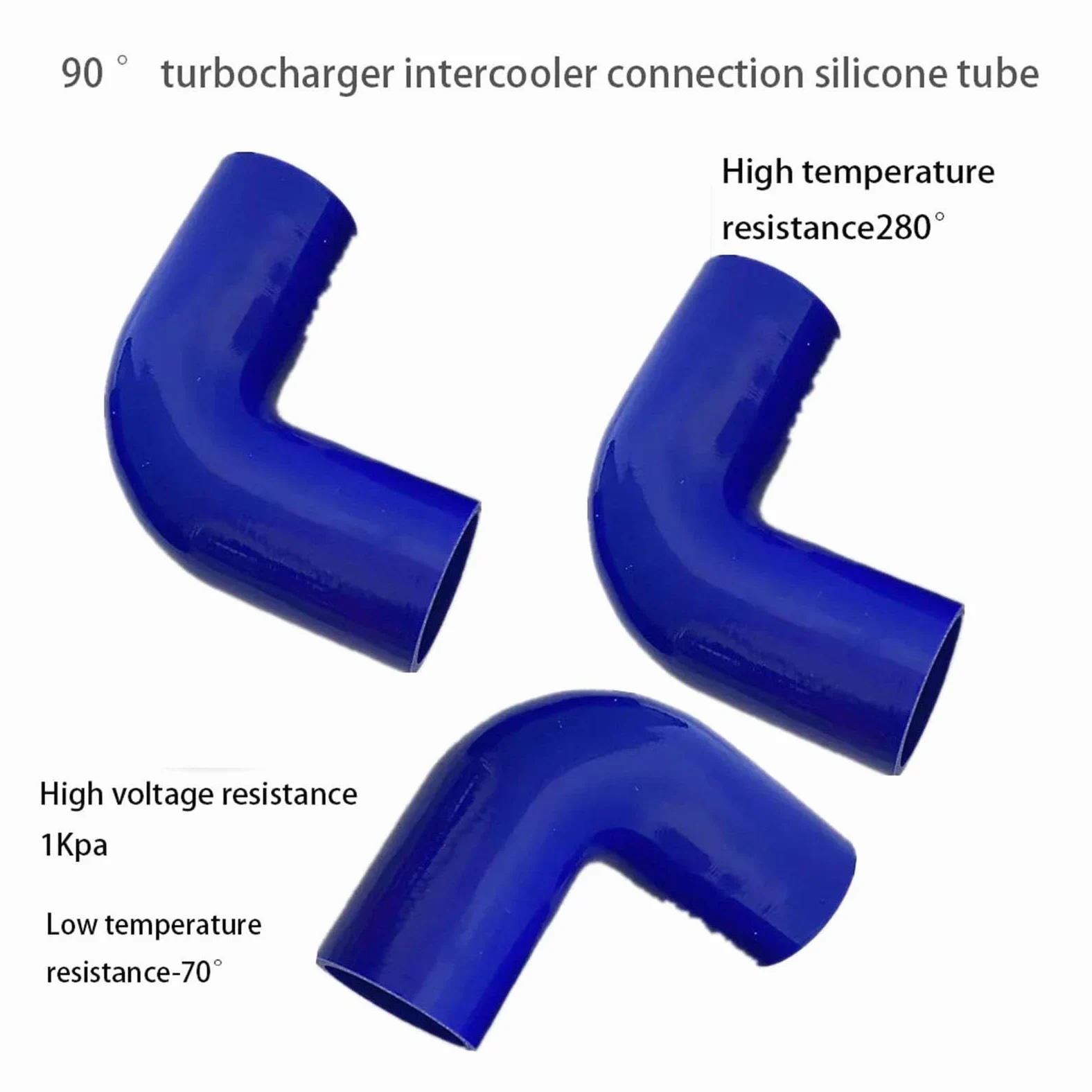 Manguera de conexión de turbocompresor de 90 grados, silicona azul de alta temperatura, diámetro no variable(OTHERS_ID63MM)