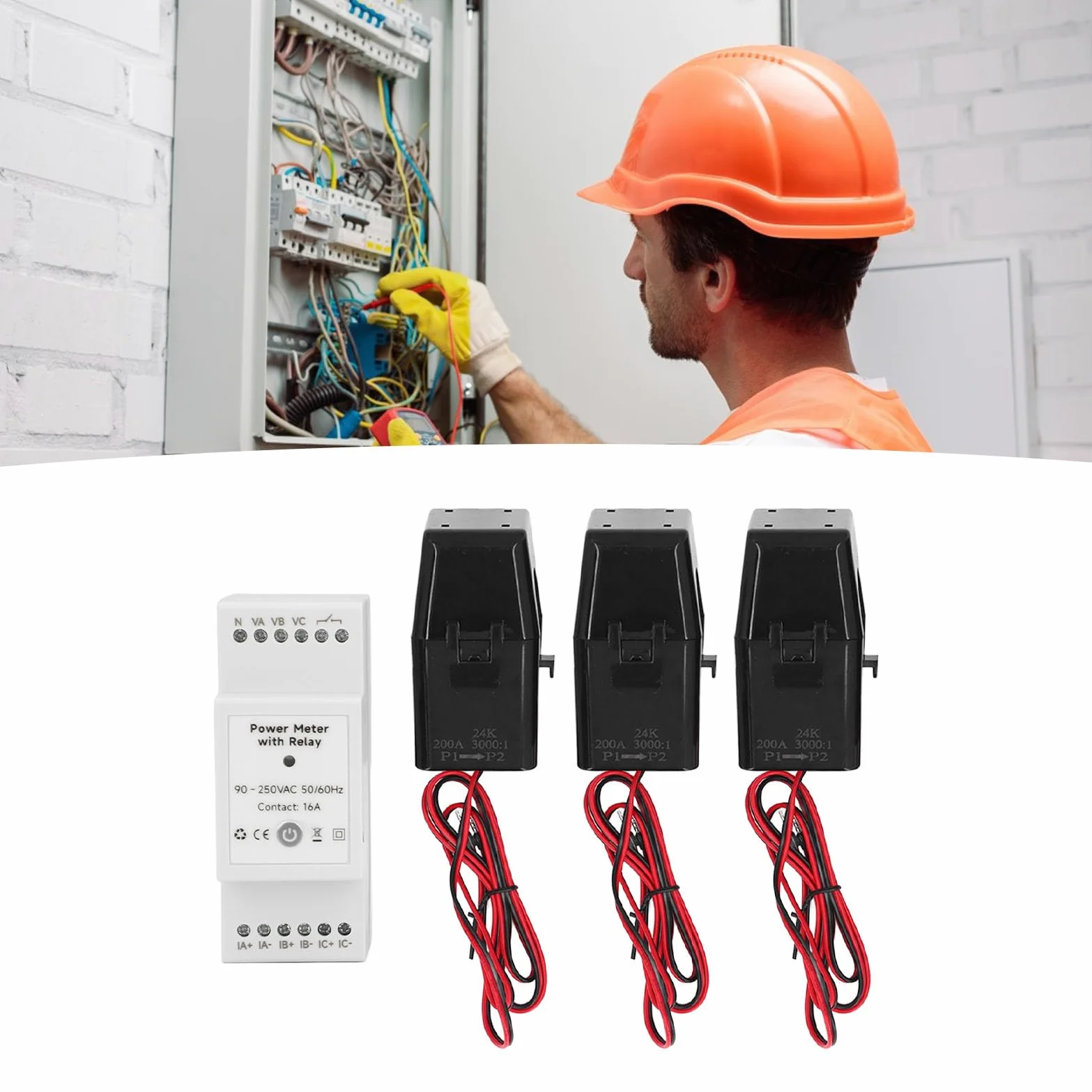 Medidor De EnergíA Inteligente Con Interruptor Con Pinza De 3 200 A, Control Mediante AplicacióN MóVil, Medidor De EnergíA TrifáSico De 4 Cables Para Solar Fotovoltaico