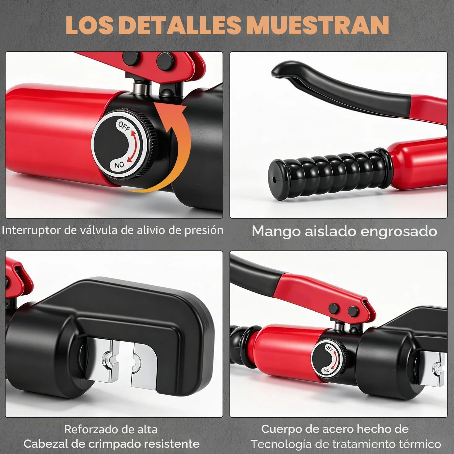 CGOLDENWALL Crimpadora Hidráulica Manual YQK-70 4-70m㎡ Mango Aislado Cabezal C