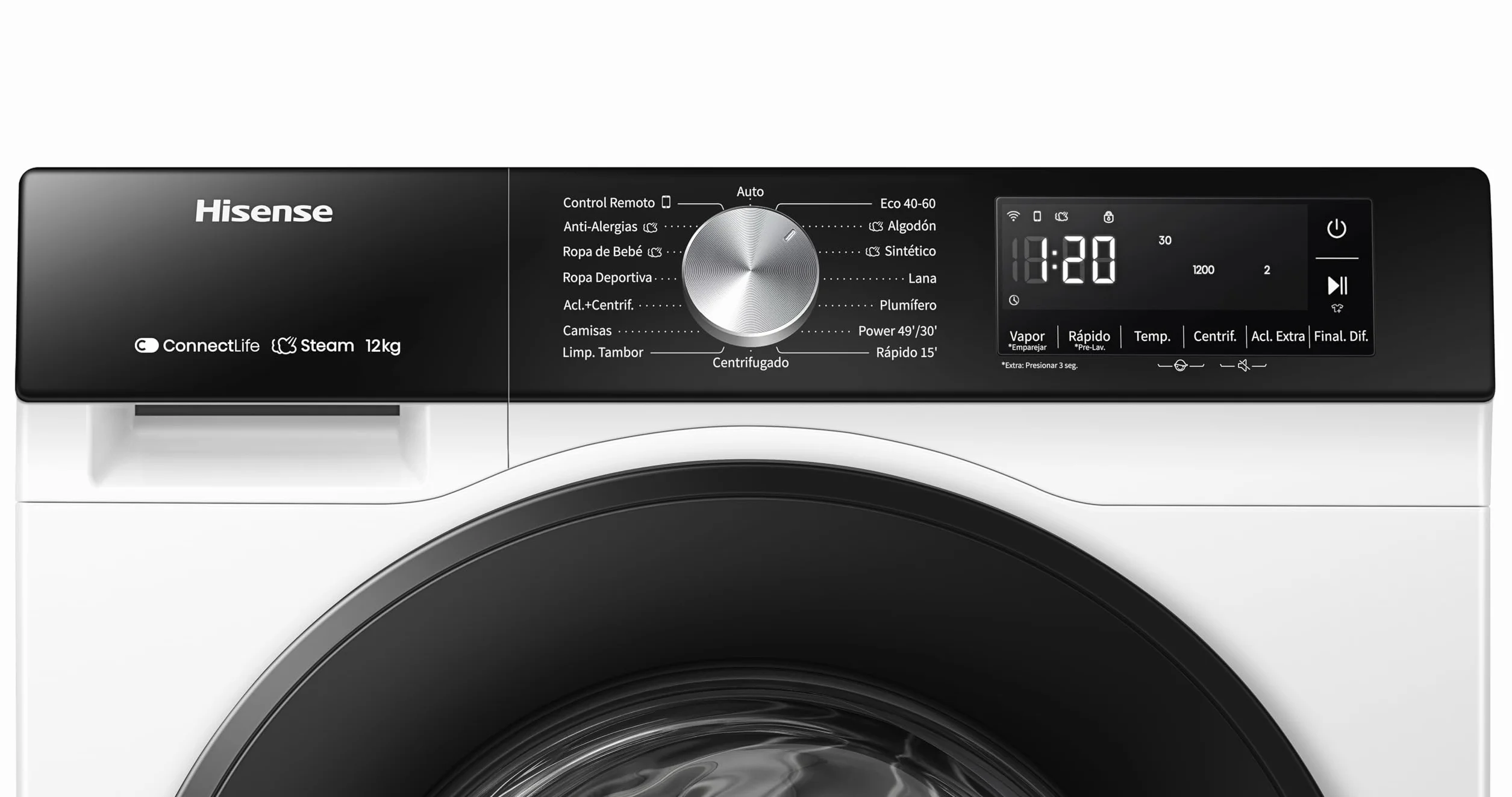 Hisense WF3S1243BW3 Lavadora 12 Kg 1400 RPM 19 Programas PureJet Blanco